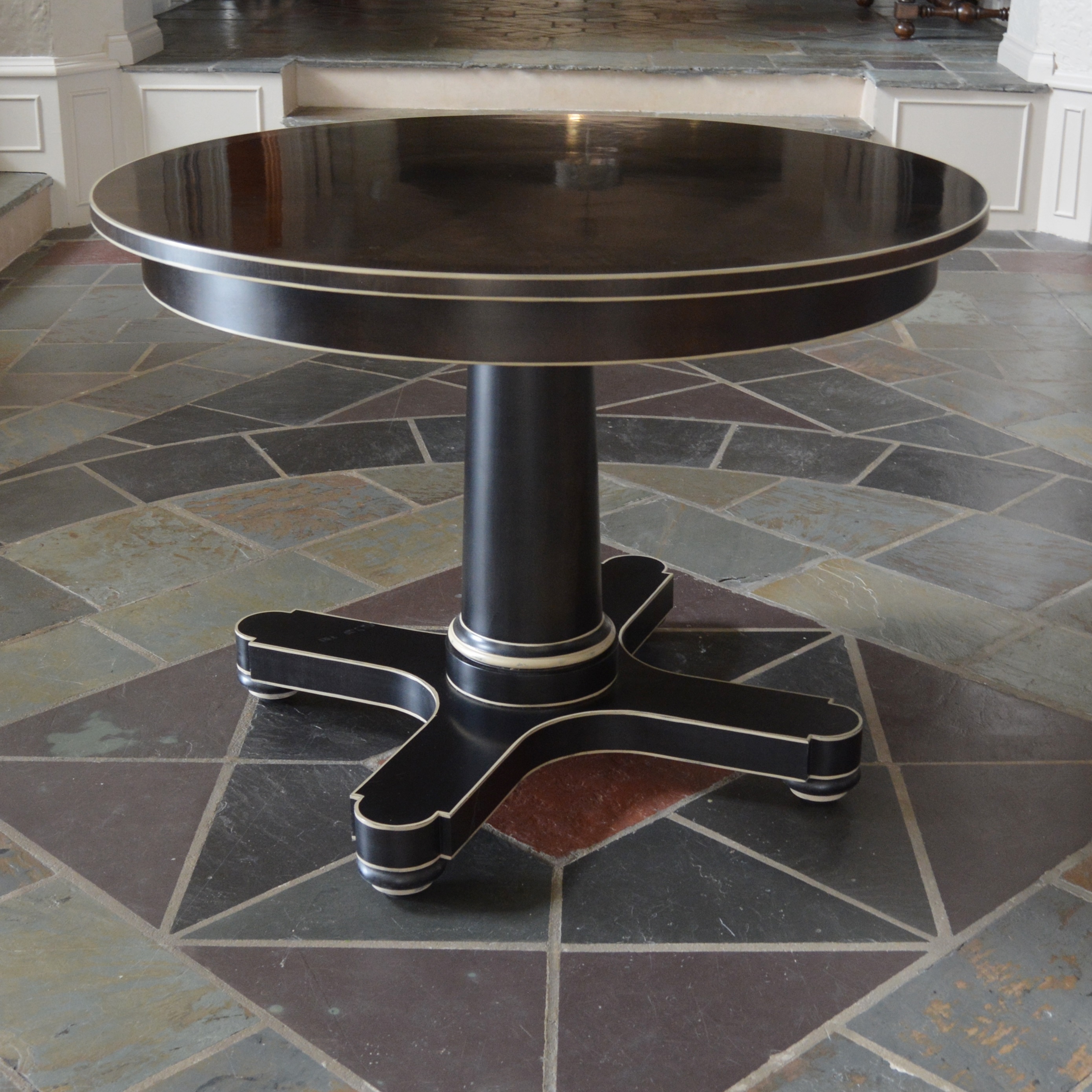 Hickory Chair "Hudson" Pedestal Library Table, Contemporary