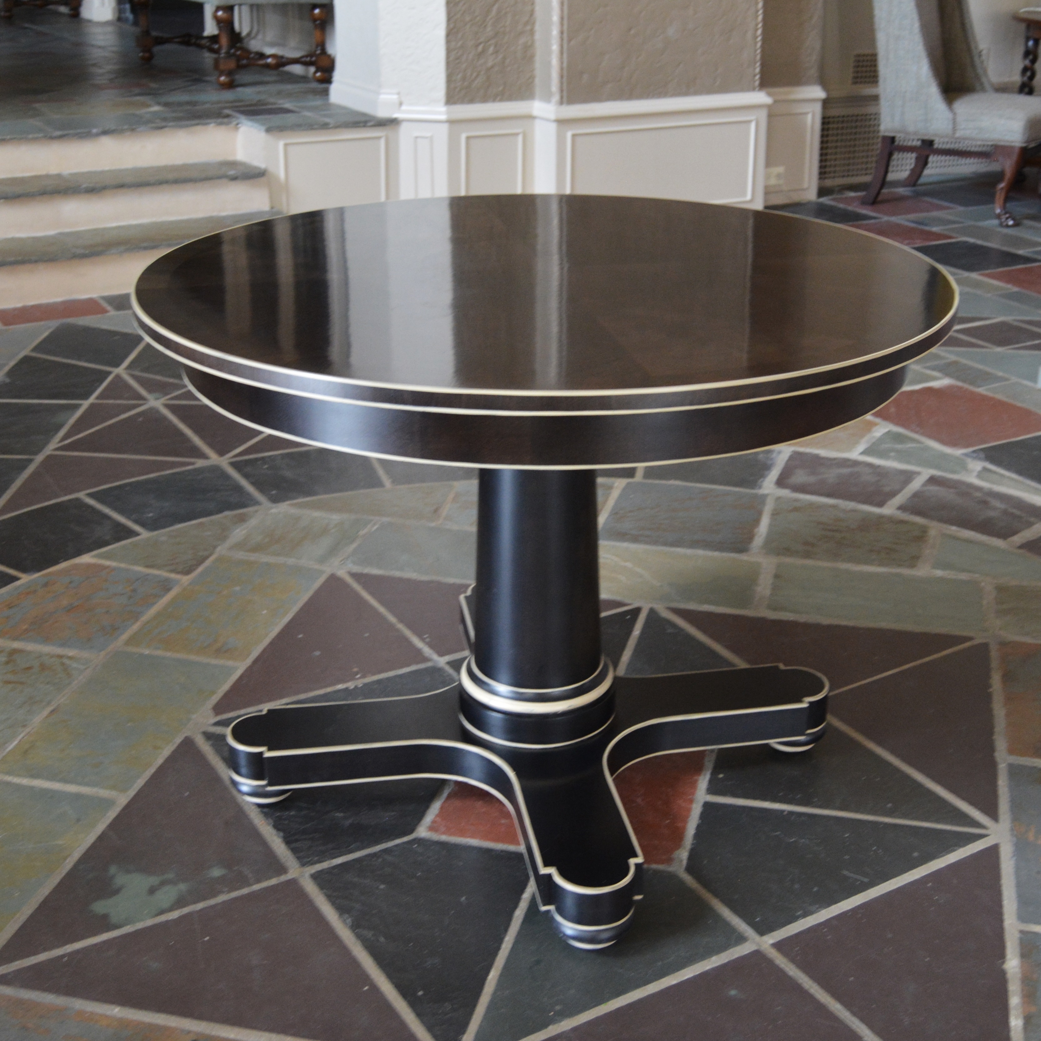 Hickory Chair "Hudson" Pedestal Library Table, Contemporary