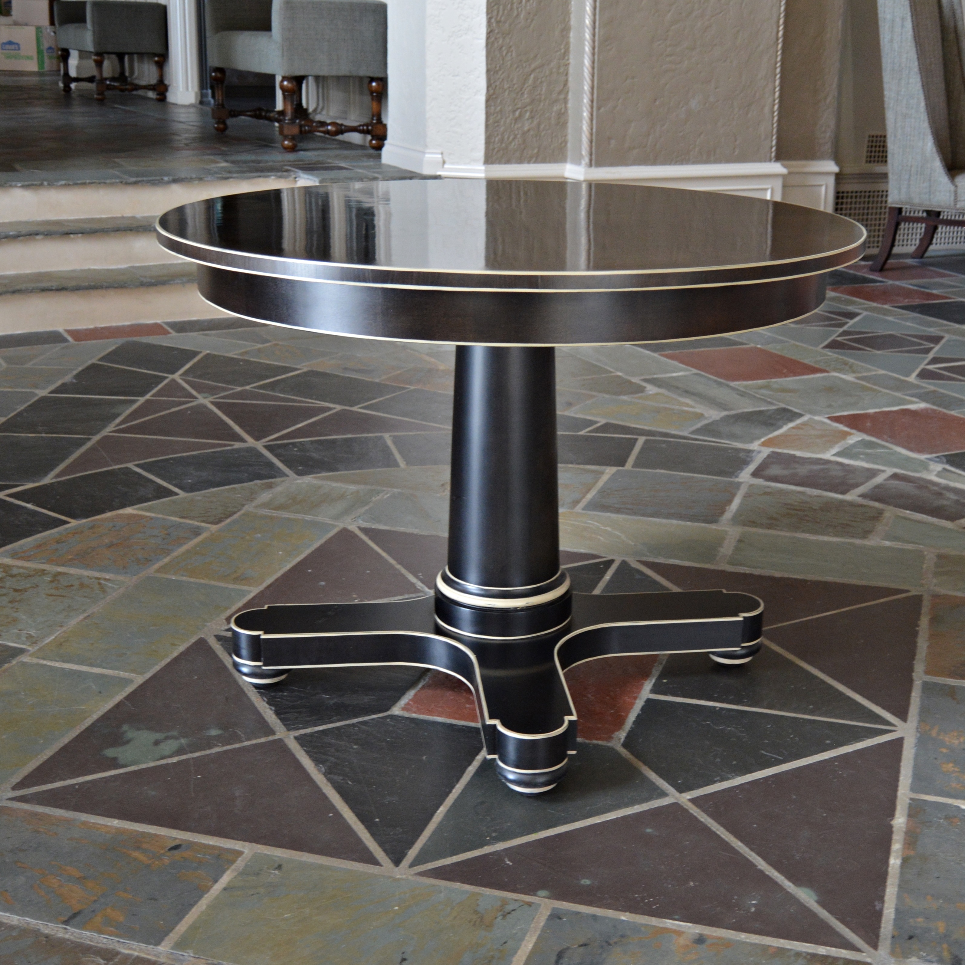 Hickory Chair "Hudson" Pedestal Library Table, Contemporary