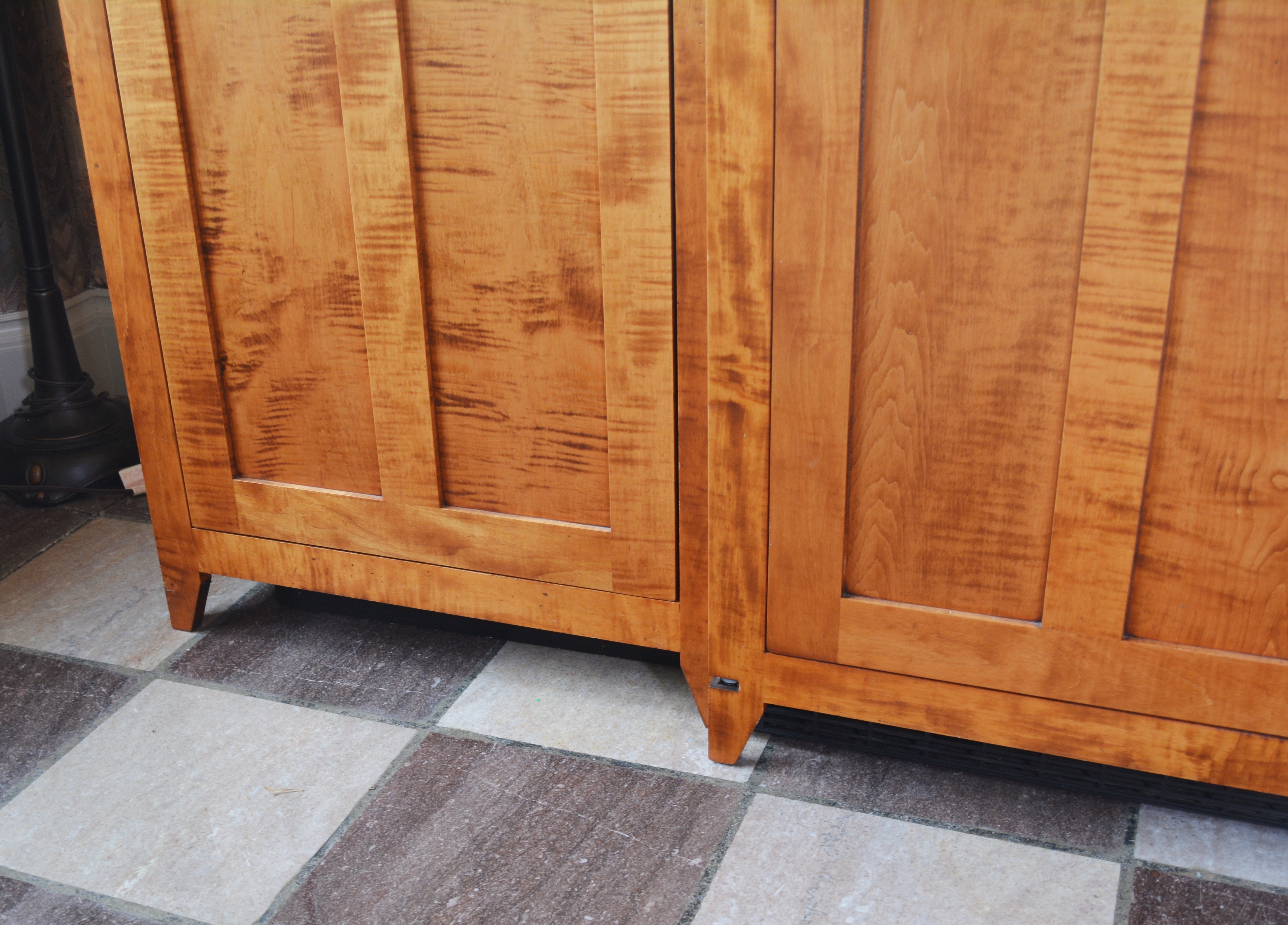 Miller & Slay Woodworking Maple Credenza with Built-In Mini Fridge, Contemporary