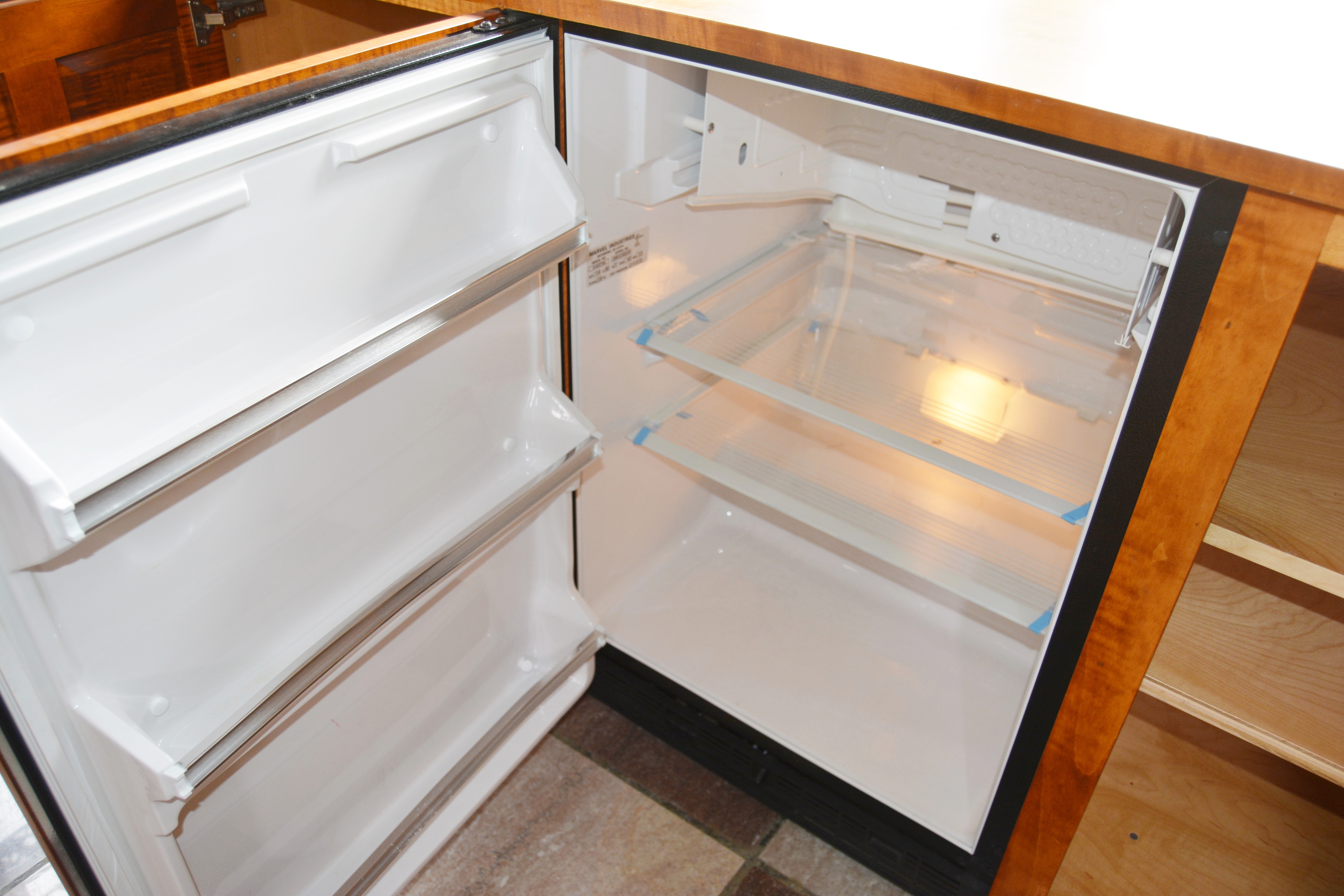 Miller & Slay Woodworking Maple Credenza with Built-In Mini Fridge, Contemporary