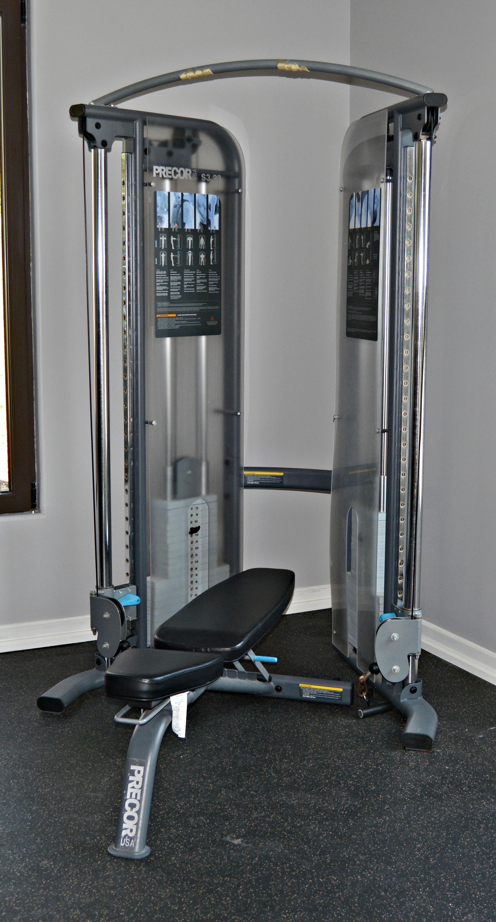 Precor S3.23 Functional Trainer Weight System and Bench Combination
