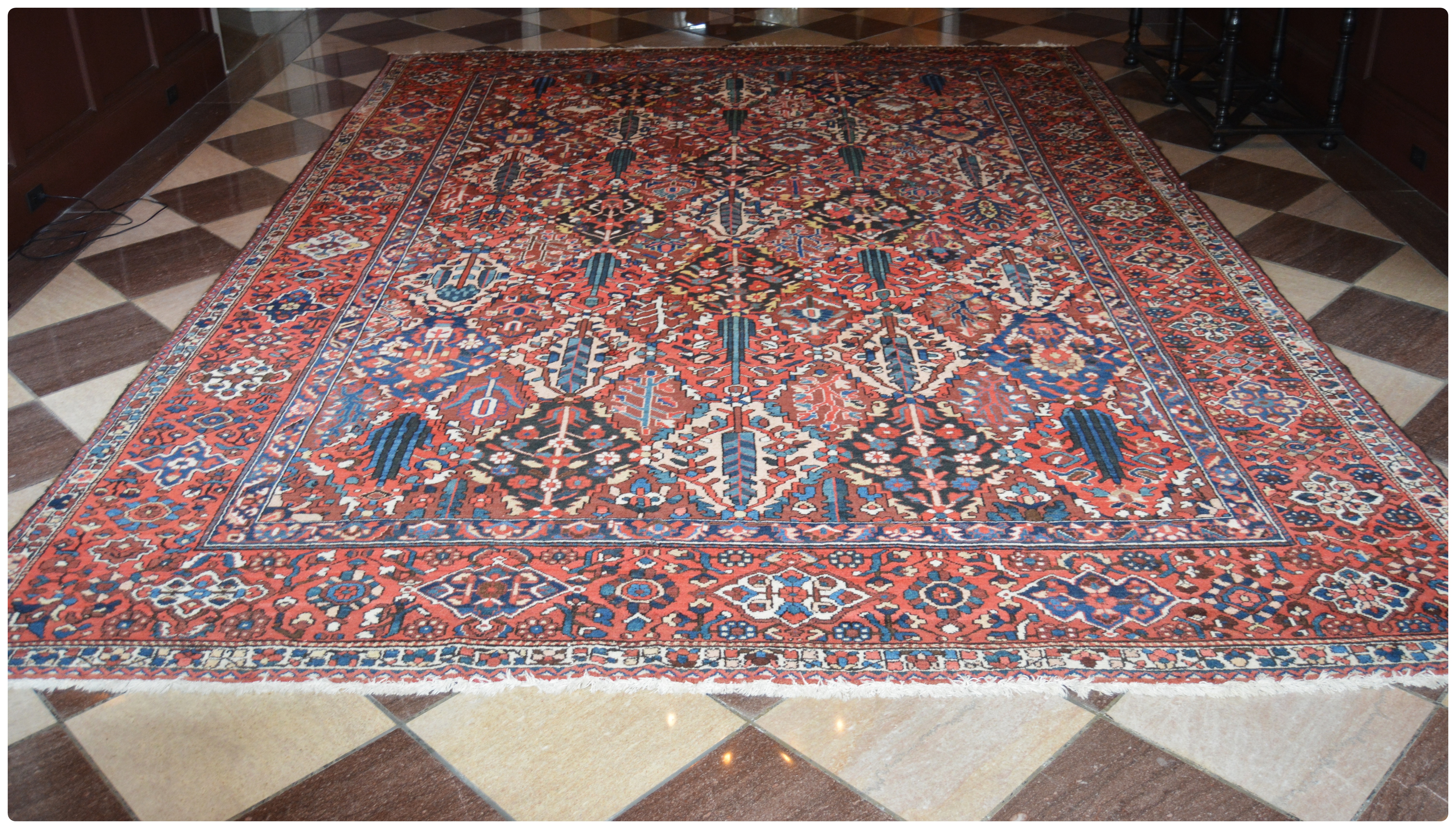 Hand-Knotted Bakhtiari Garden Panel Wool Palace Sized Rug
