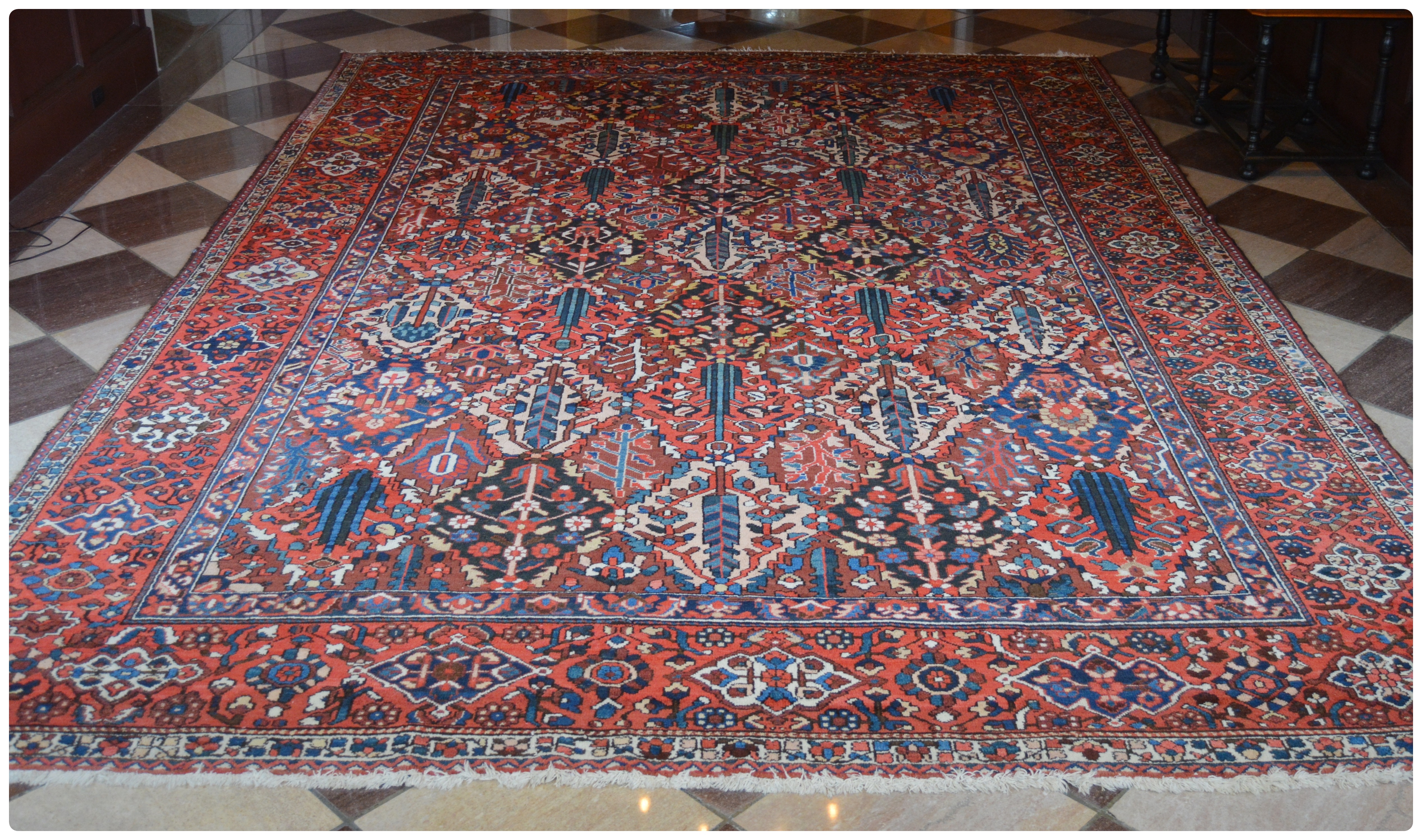Hand-Knotted Bakhtiari Garden Panel Wool Palace Sized Rug