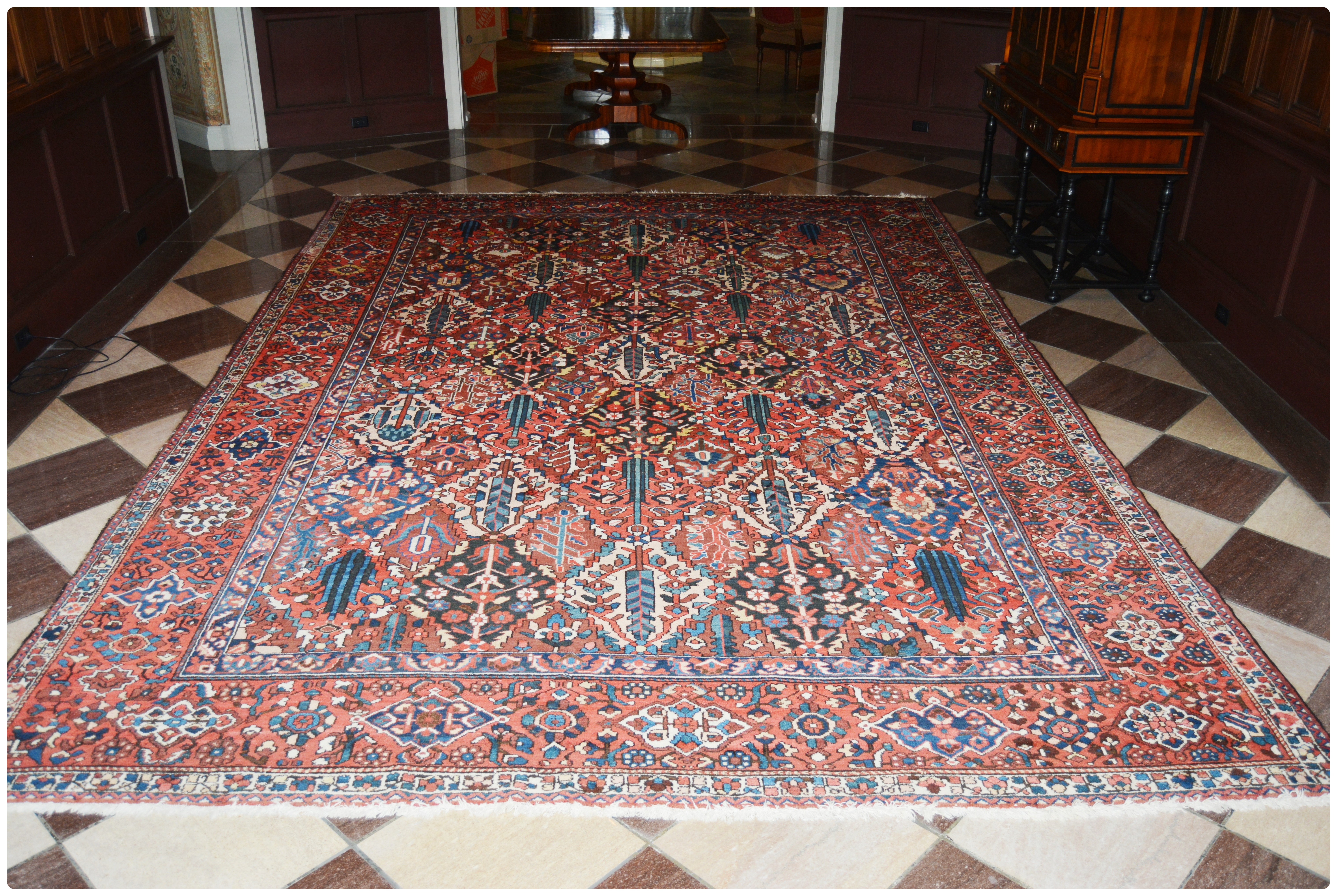 Hand-Knotted Bakhtiari Garden Panel Wool Palace Sized Rug