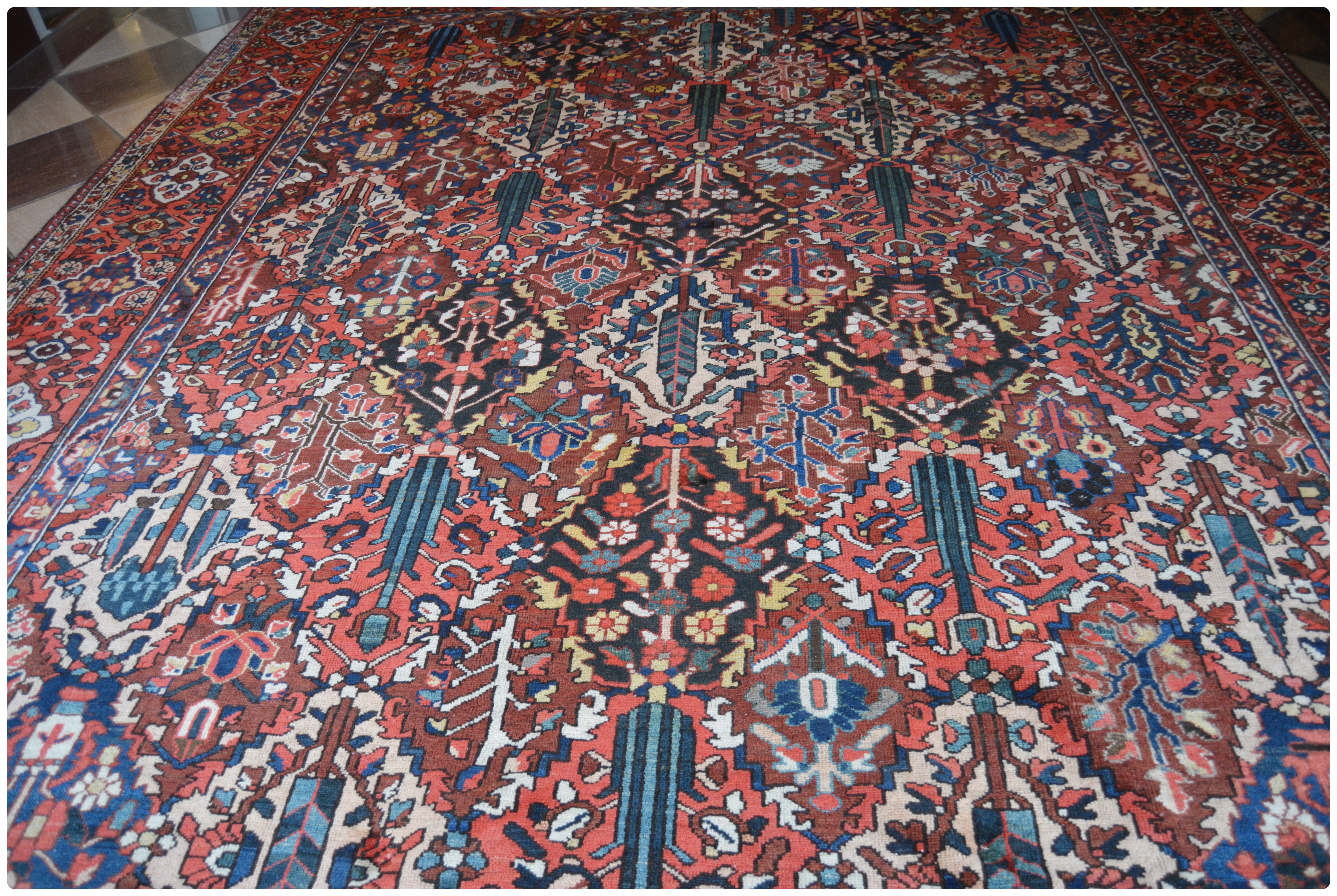 Hand-Knotted Bakhtiari Garden Panel Wool Palace Sized Rug