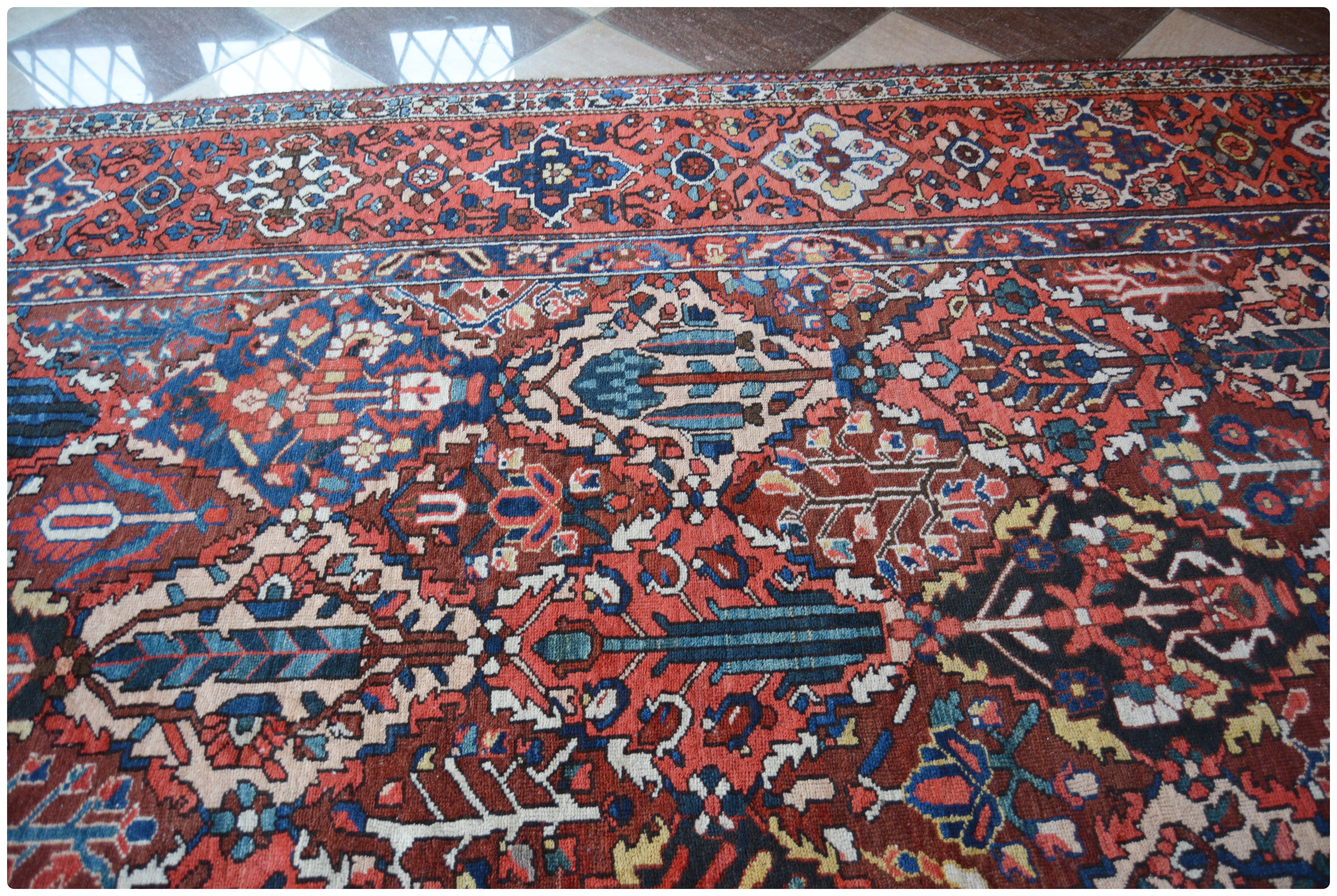 Hand-Knotted Bakhtiari Garden Panel Wool Palace Sized Rug
