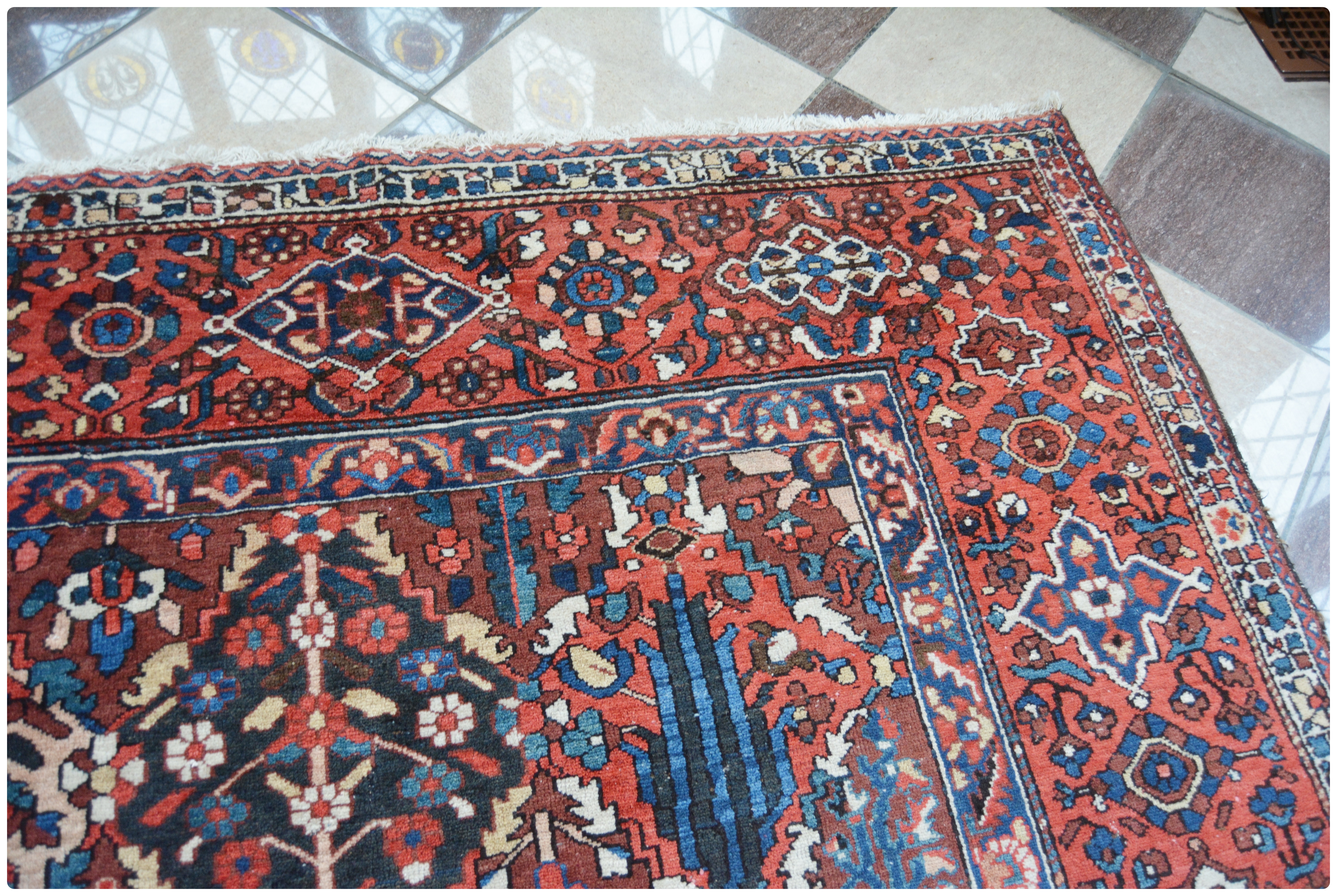 Hand-Knotted Bakhtiari Garden Panel Wool Palace Sized Rug