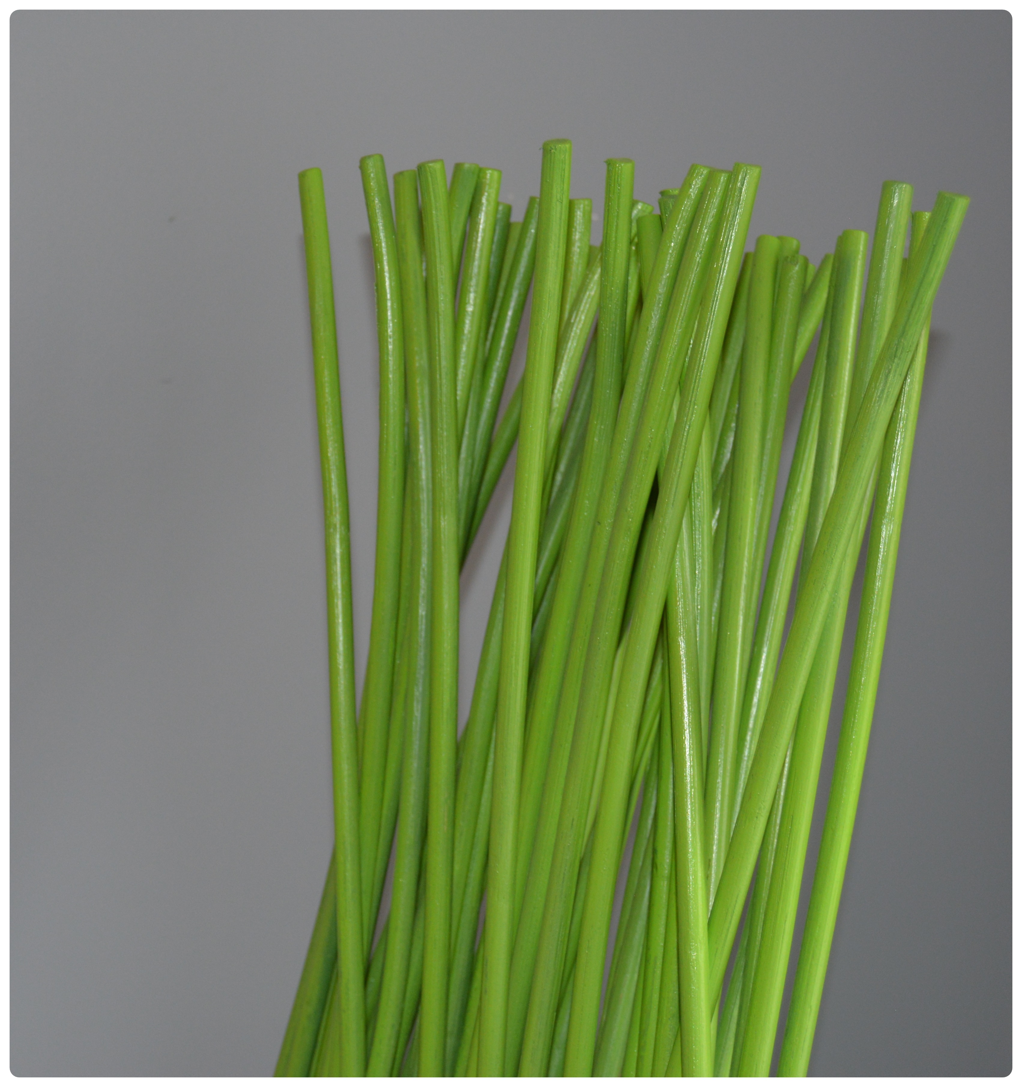 Modern Green Bent Rattan and Metal Chair, Contemporary