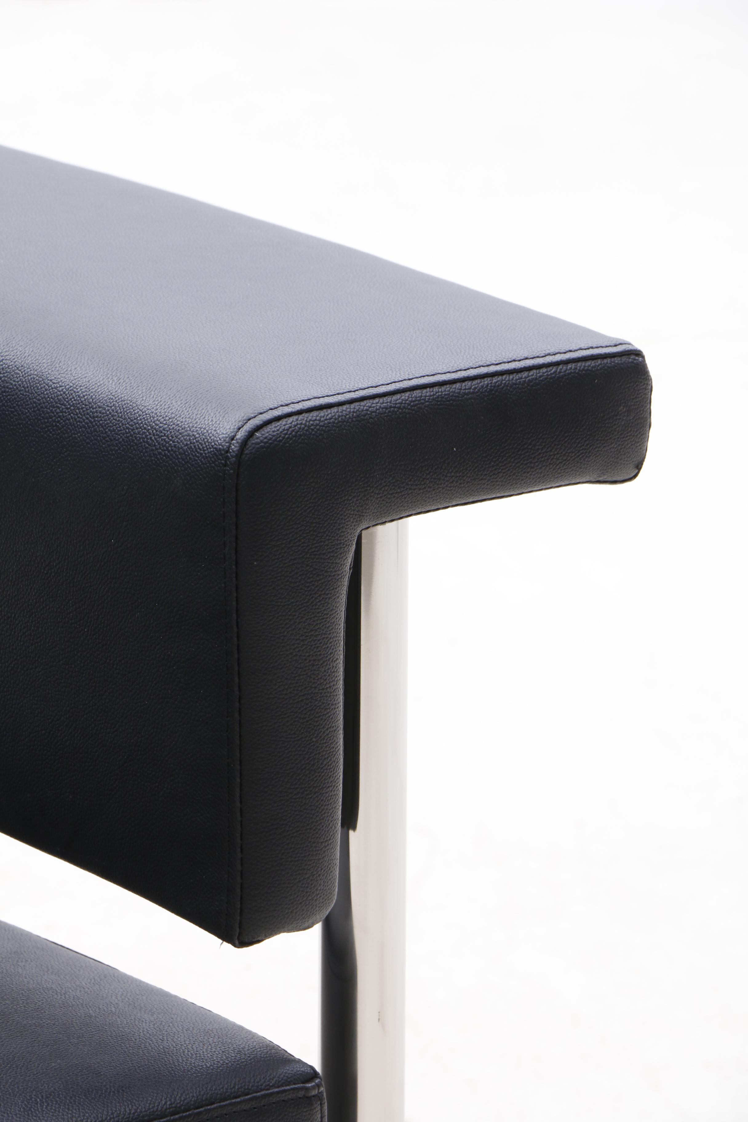 Modernist Leather and Chrome Armchair, Contemporary