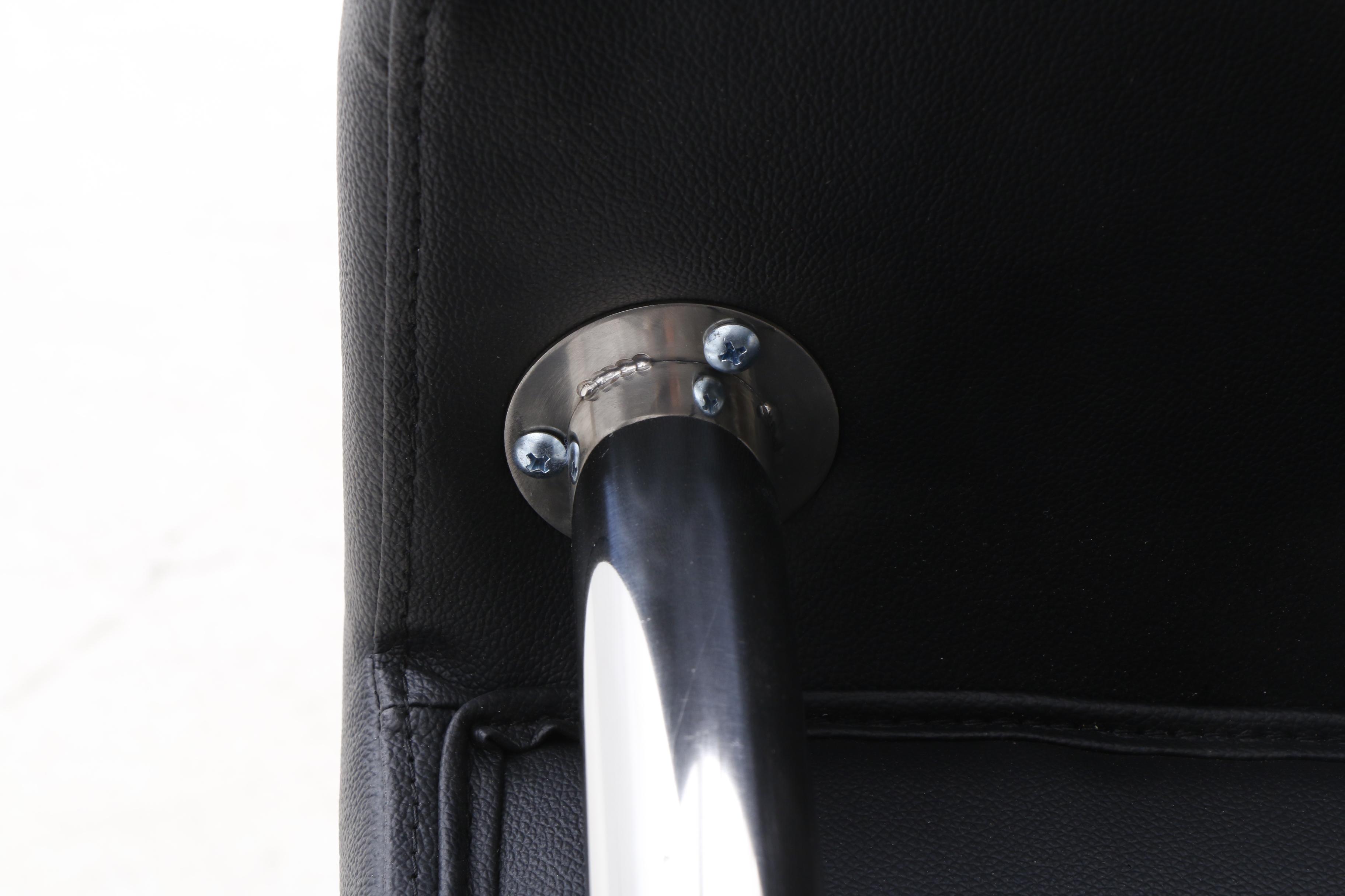 Modernist Leather and Chrome Armchair, Contemporary