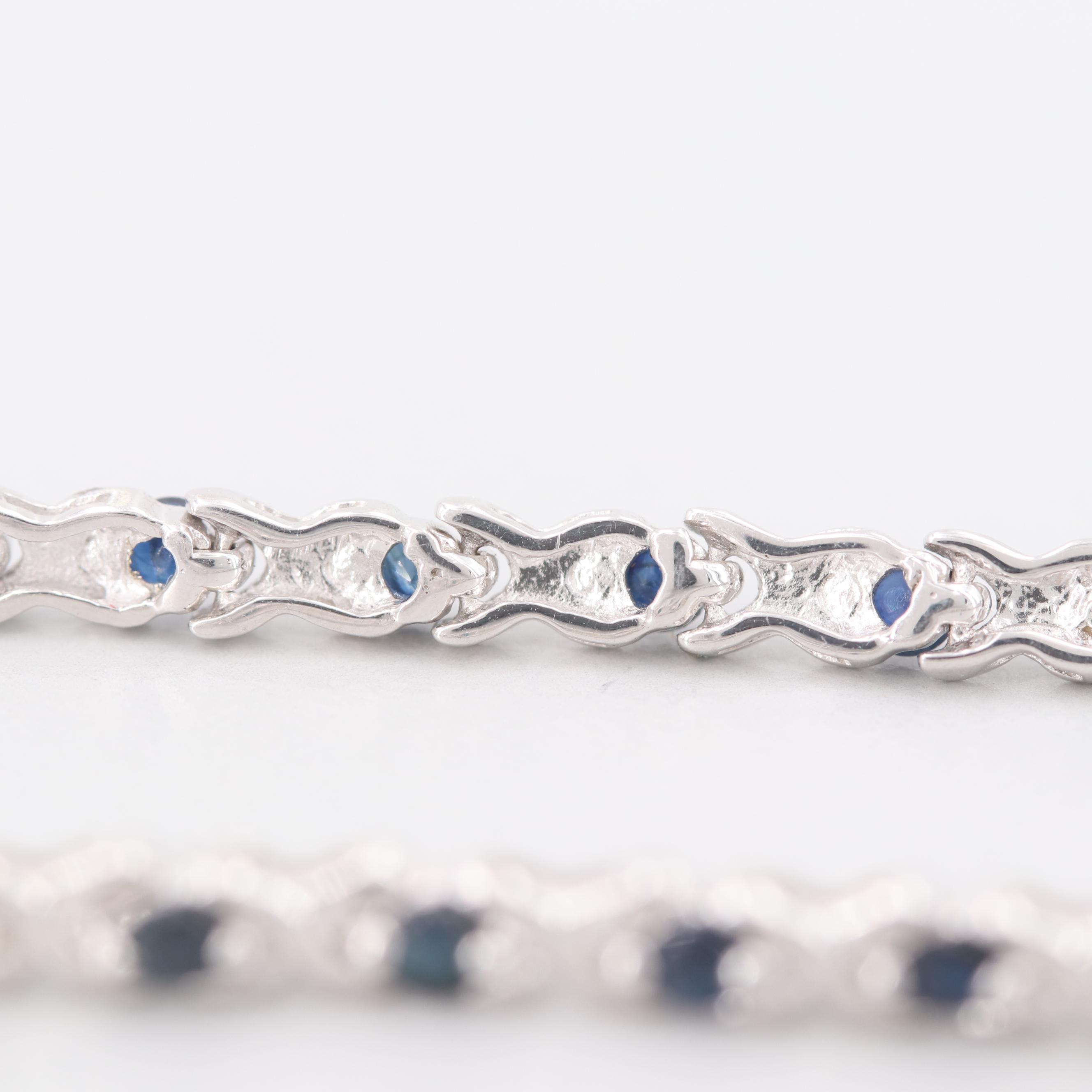 Sterling Silver Blue Sapphire Bracelet