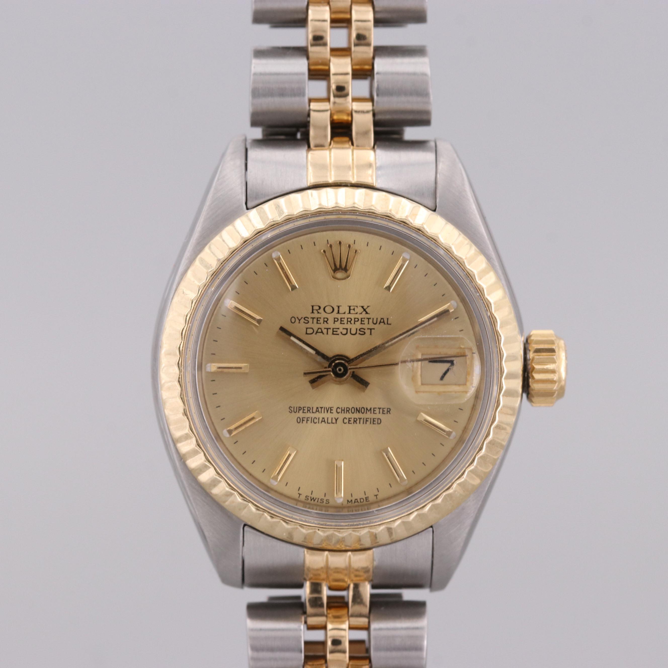 Rolex Datejust Stainless Steel and 18K Yellow Gold Watch, 1978