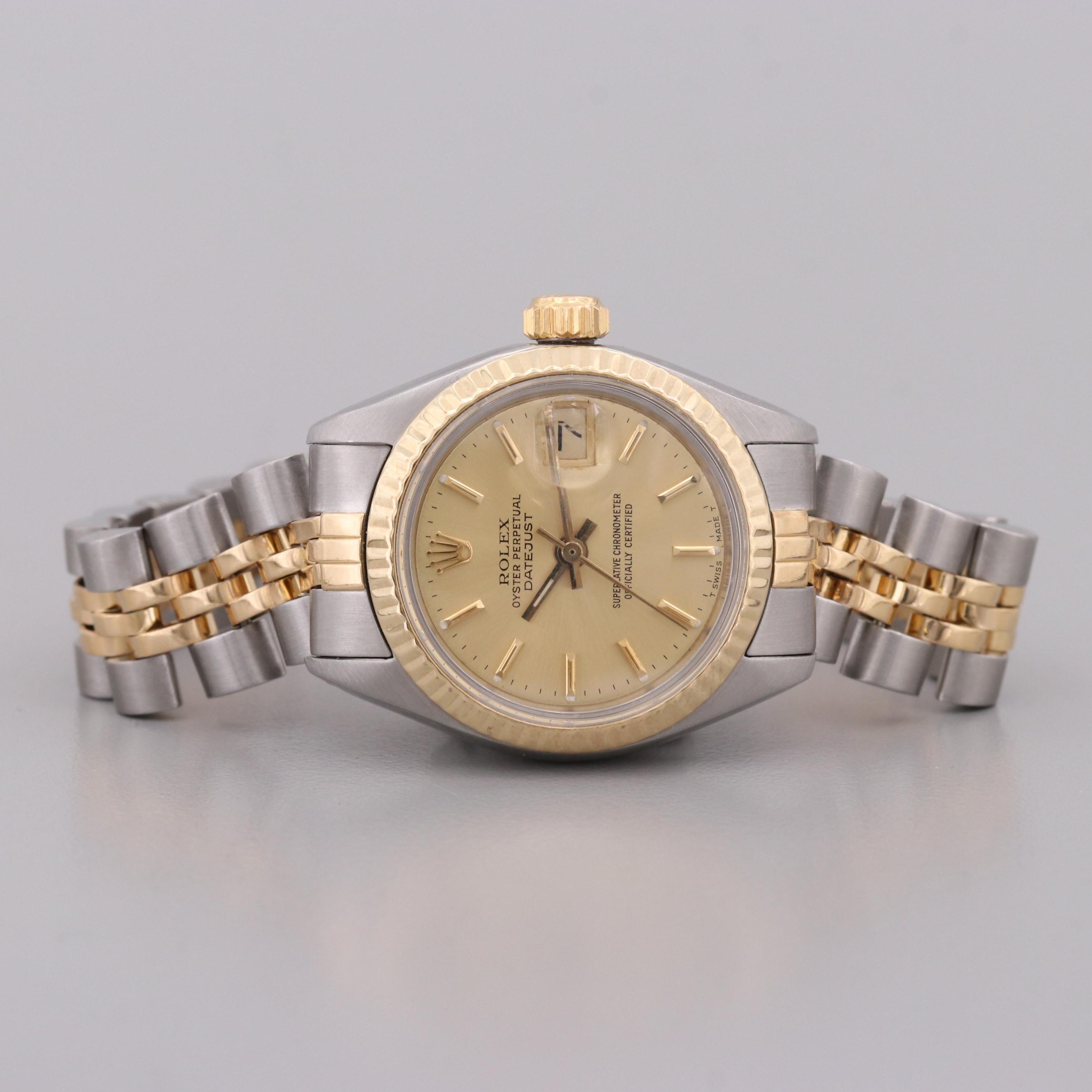 Rolex Datejust Stainless Steel and 18K Yellow Gold Watch, 1978