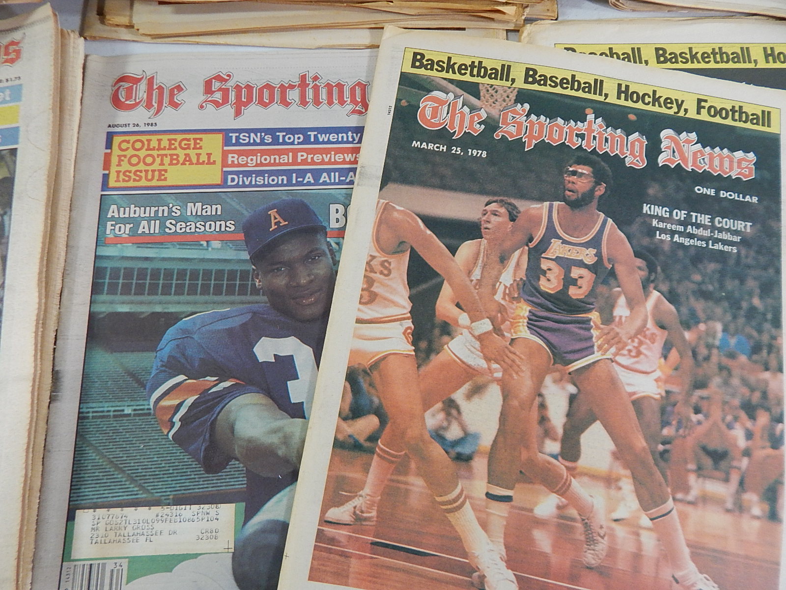 1970s to mid-1980s "Sporting News" Magazines with Jordan, Bo Jackson, Rose