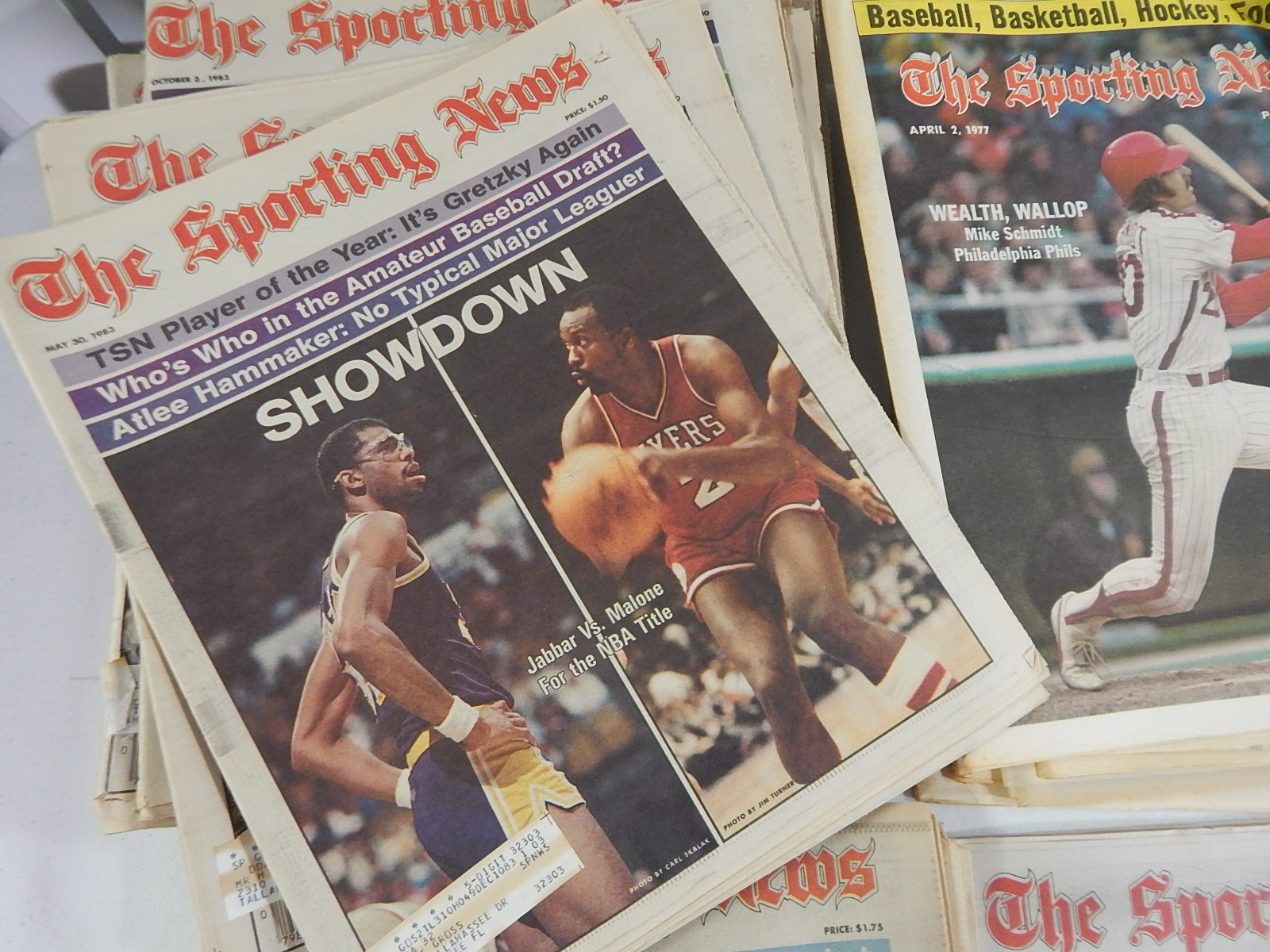 1970s to mid-1980s "Sporting News" Magazines with Jordan, Bo Jackson, Rose