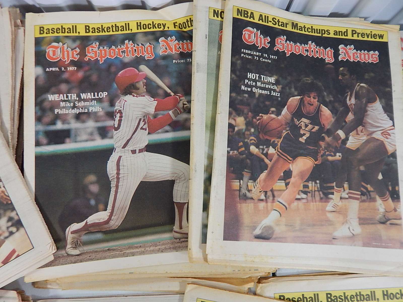 1970s to mid-1980s "Sporting News" Magazines with Jordan, Bo Jackson, Rose
