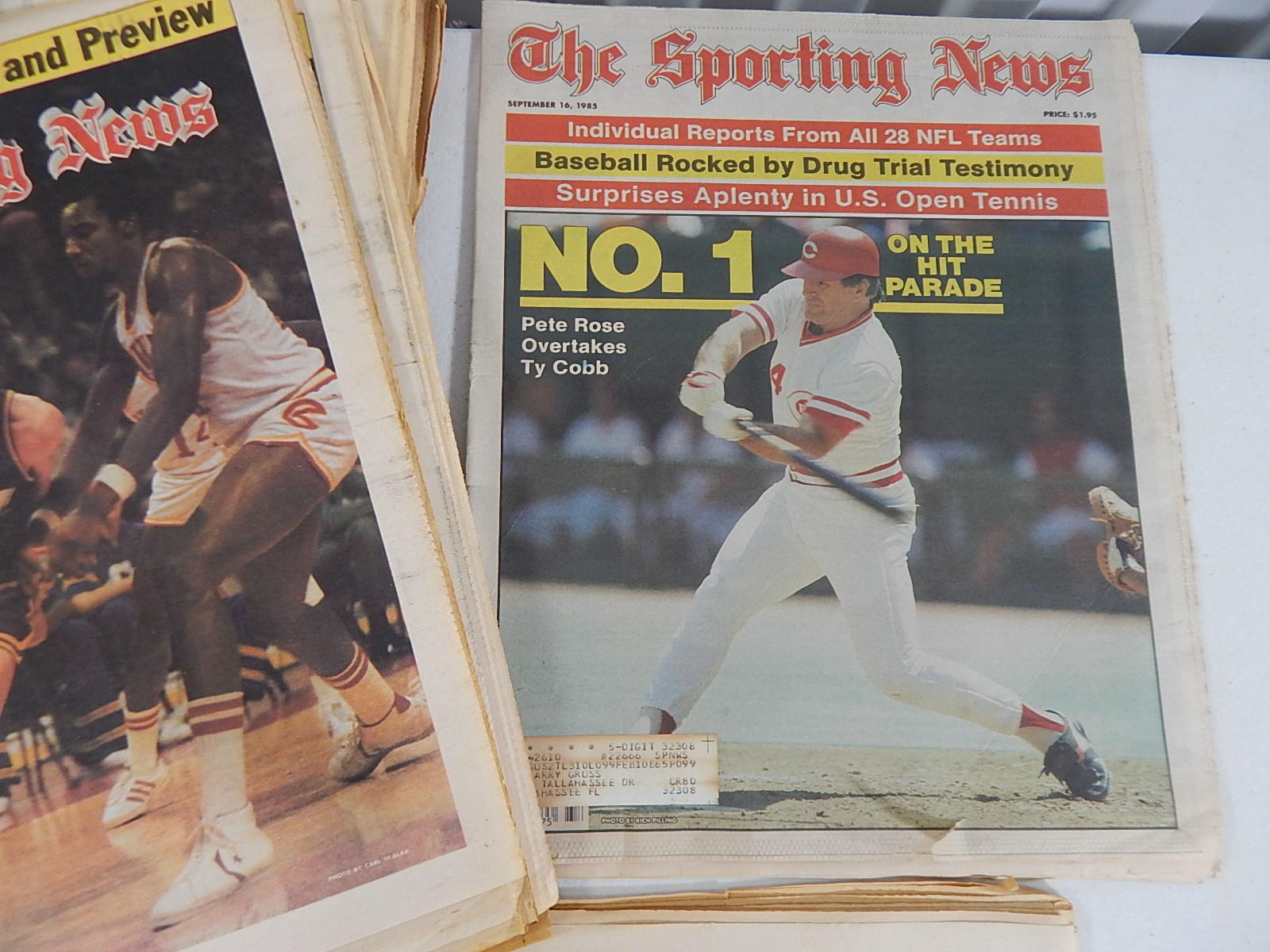 1970s to mid-1980s "Sporting News" Magazines with Jordan, Bo Jackson, Rose