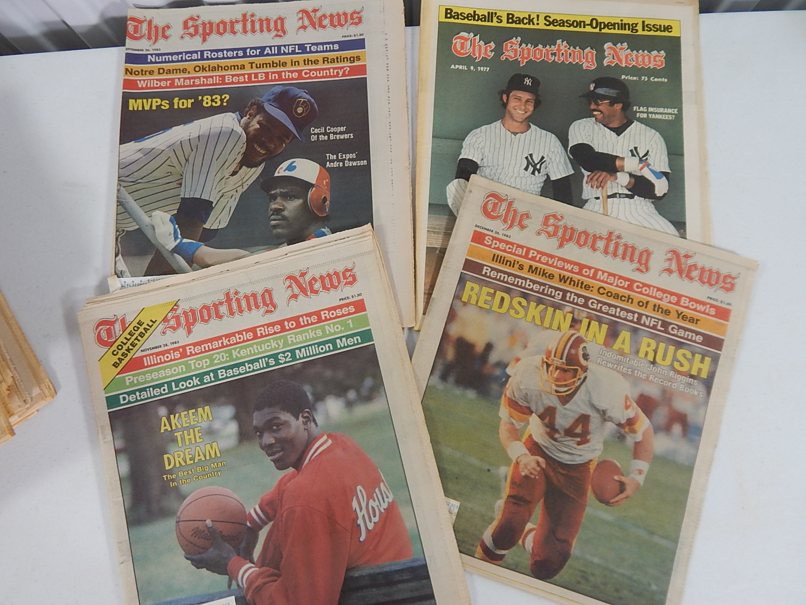 1970s to mid-1980s "Sporting News" Magazines with Jordan, Bo Jackson, Rose