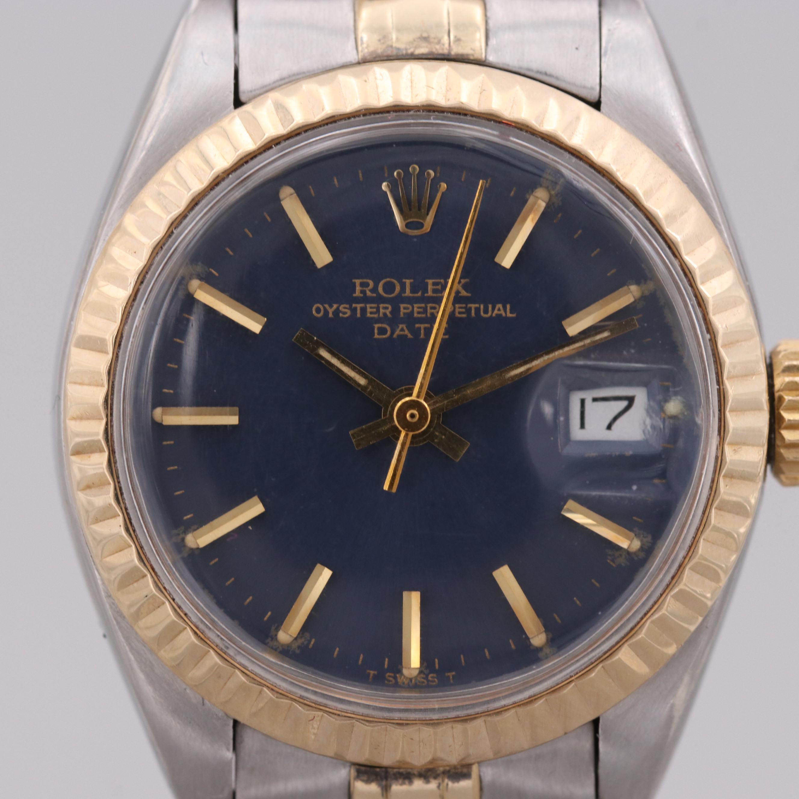 Rolex Oyster Perpetual Date Stainless Steel and 14K Yellow Gold Watch