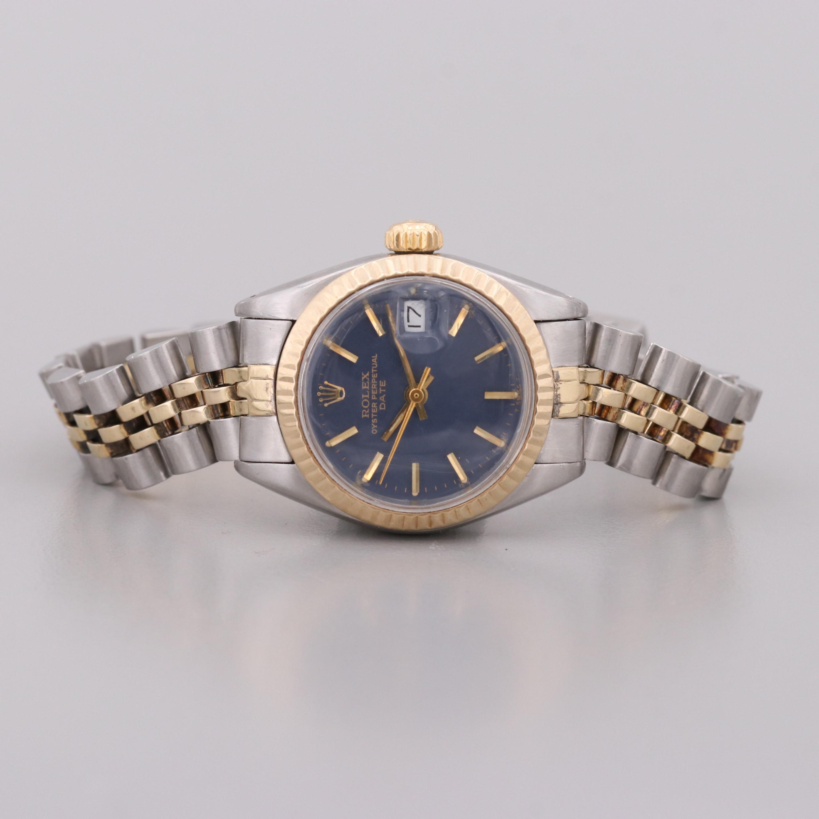 Rolex Oyster Perpetual Date Stainless Steel and 14K Yellow Gold Watch