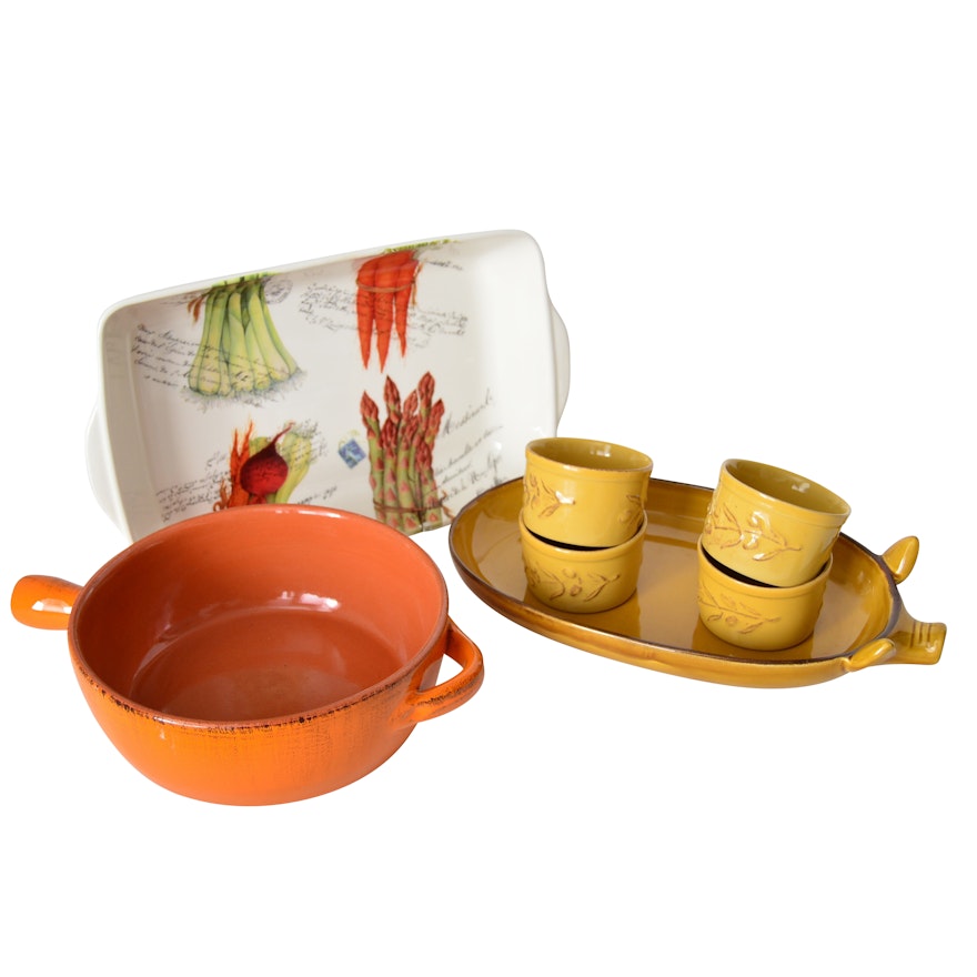 Italian and Portuguese Ceramic Bakeware and Serveware