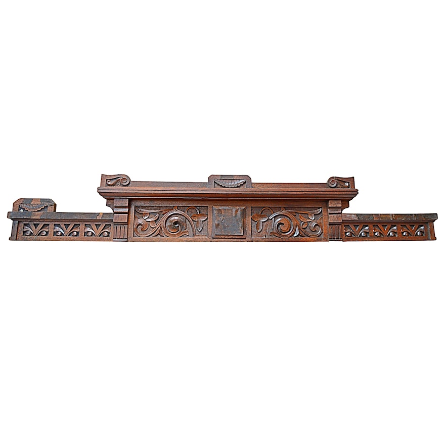 Victorian Eastlake Walnut Pediment