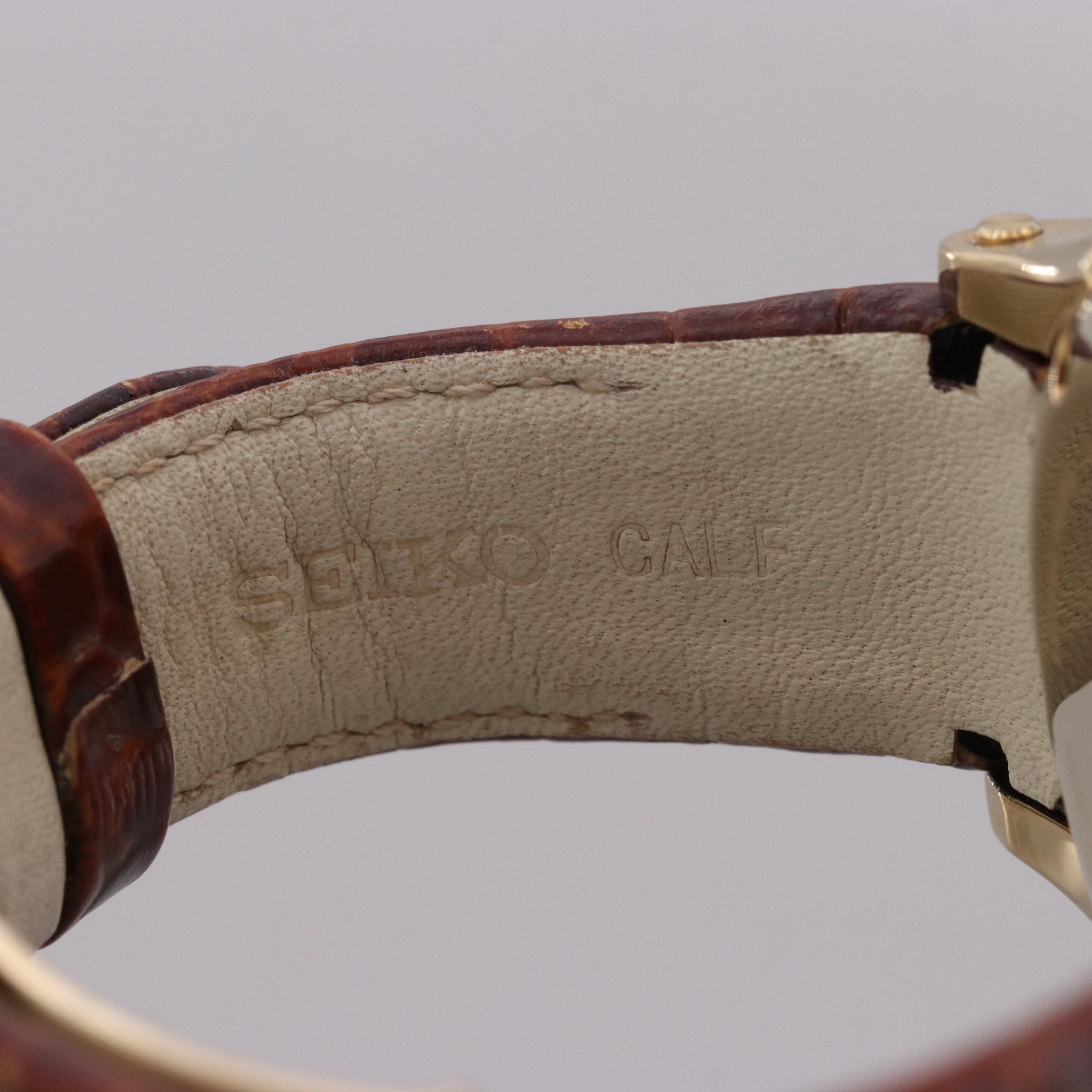 Seiko Premier Kinetic Direct Drive Stainless Steel Watch With Moon Phase