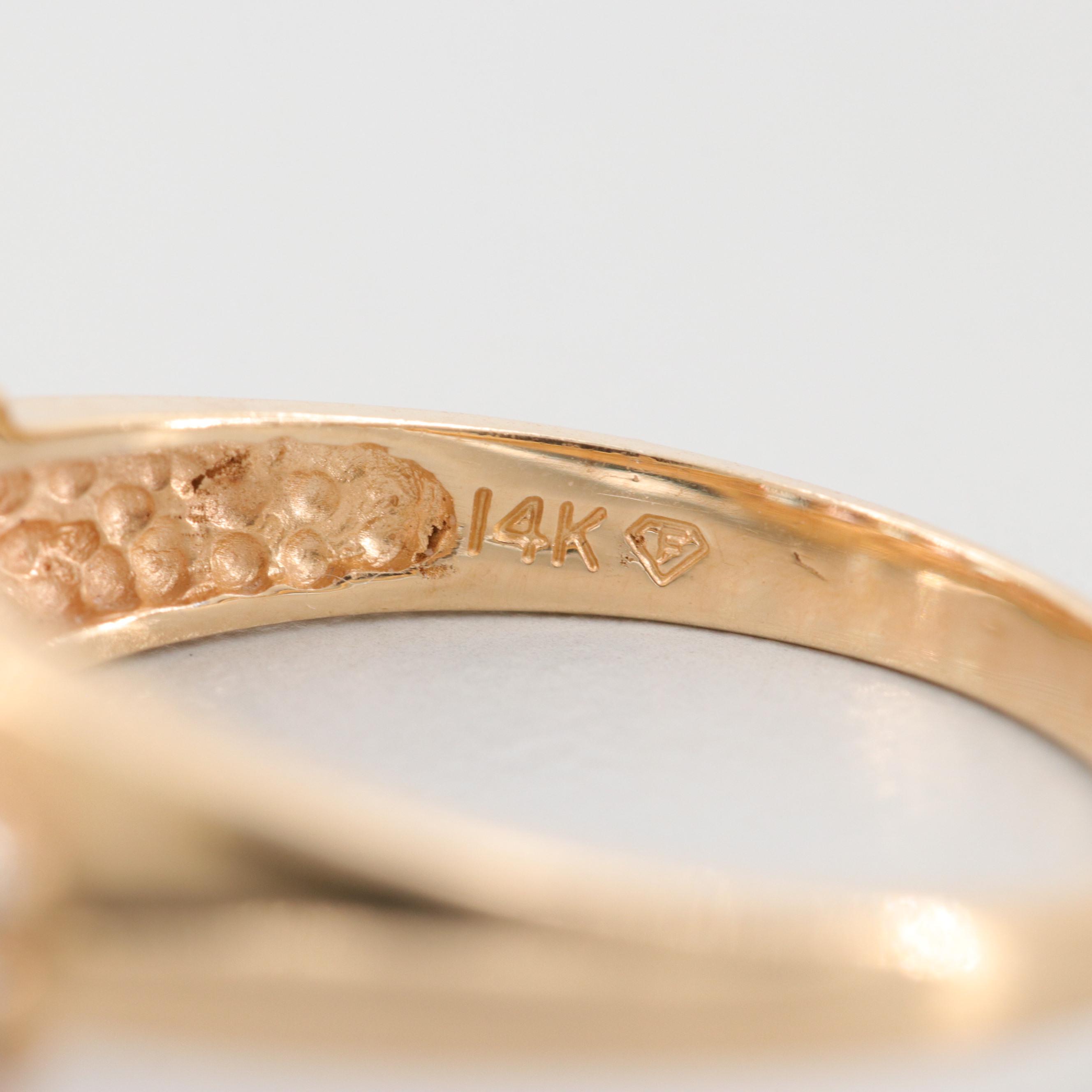 14K Yellow Gold Aquamarine, Pink Tourmaline, and Diamond Ring