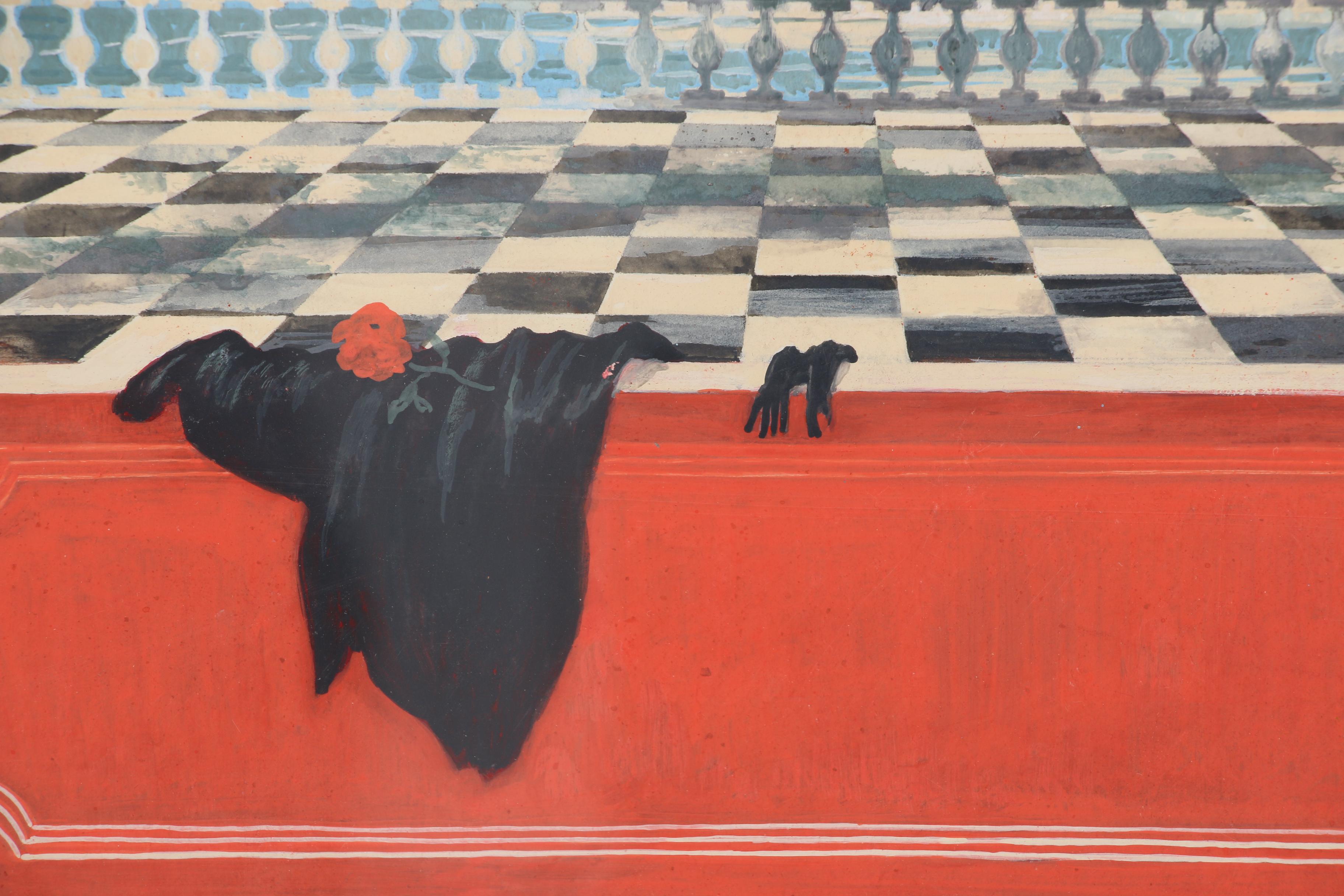 Edward Laning Mid 20th Century Gouache Painting