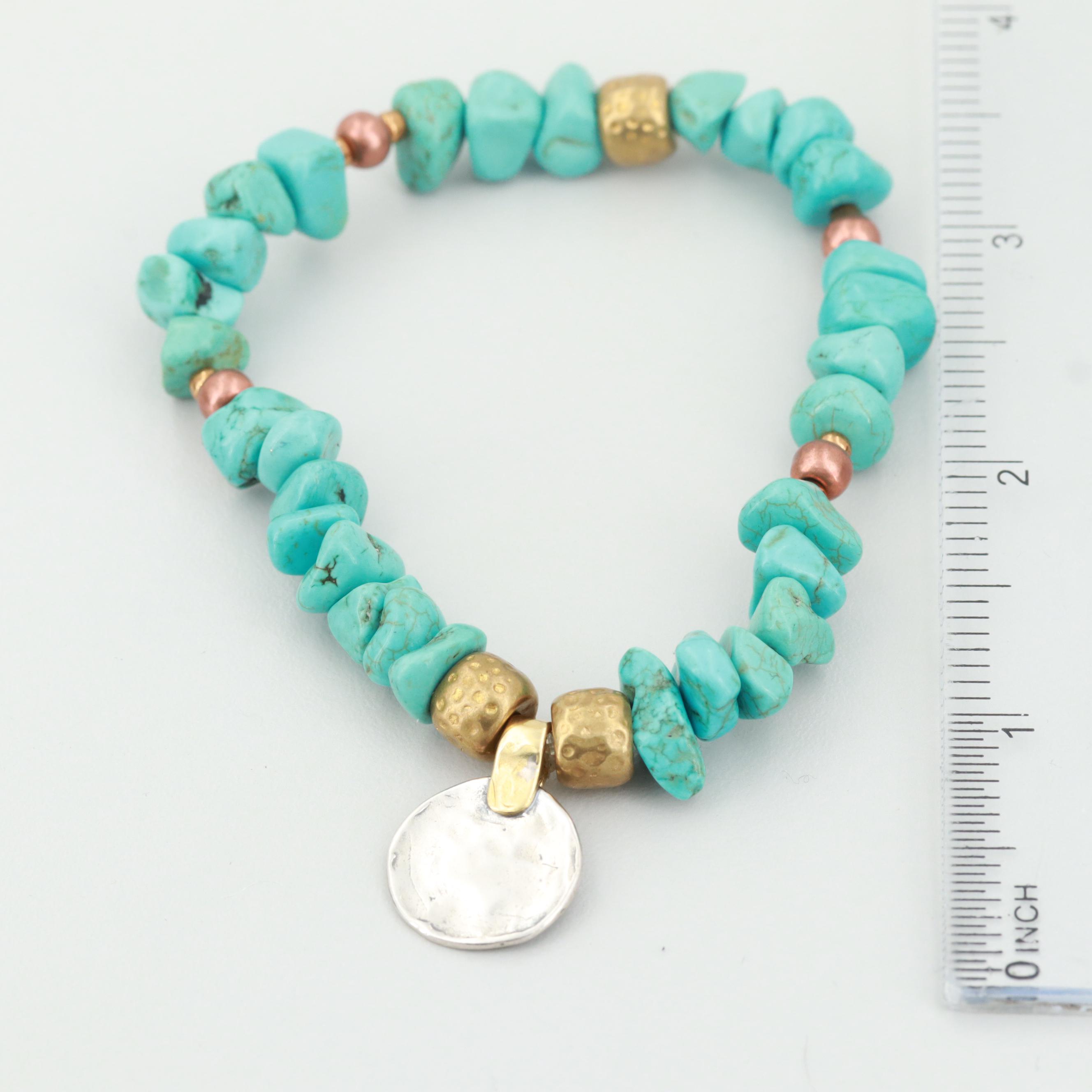 Magnesite Nugget Bracelets with Sterling Silver Accents Featuring Silpada