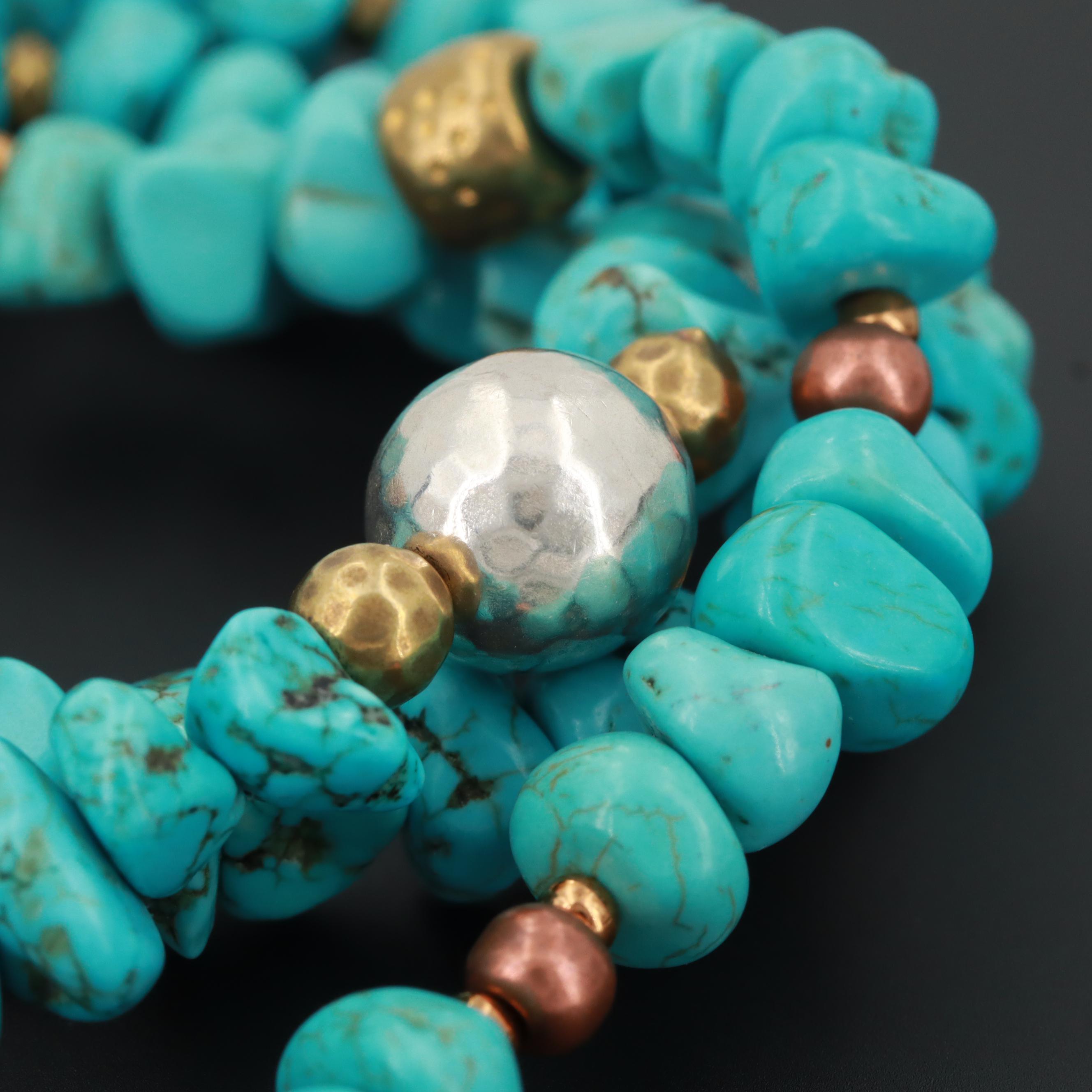 Magnesite Nugget Bracelets with Sterling Silver Accents Featuring Silpada