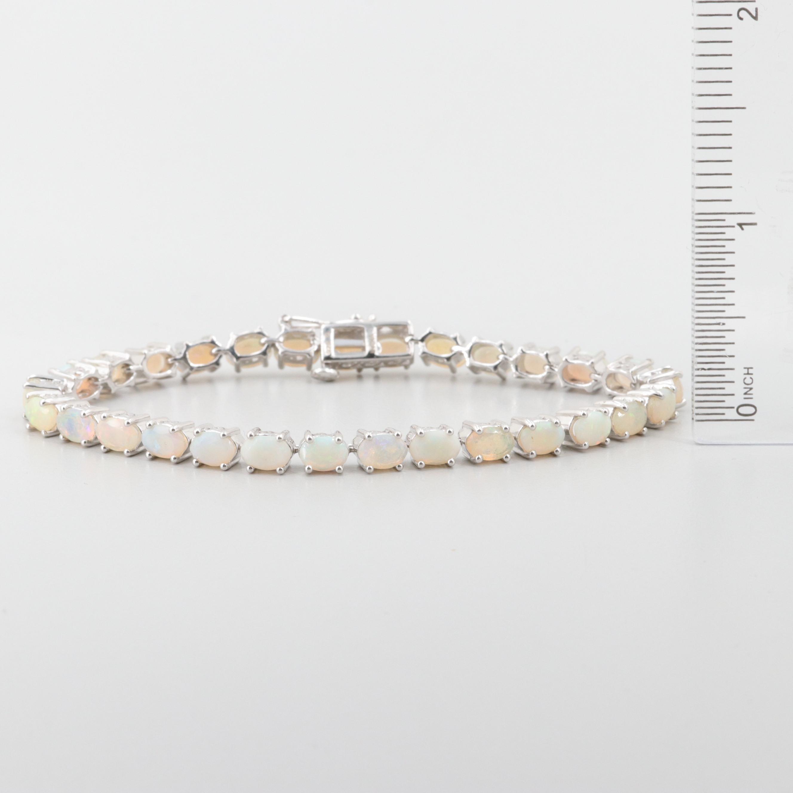 Sterling Silver Opal Tennis Bracelet