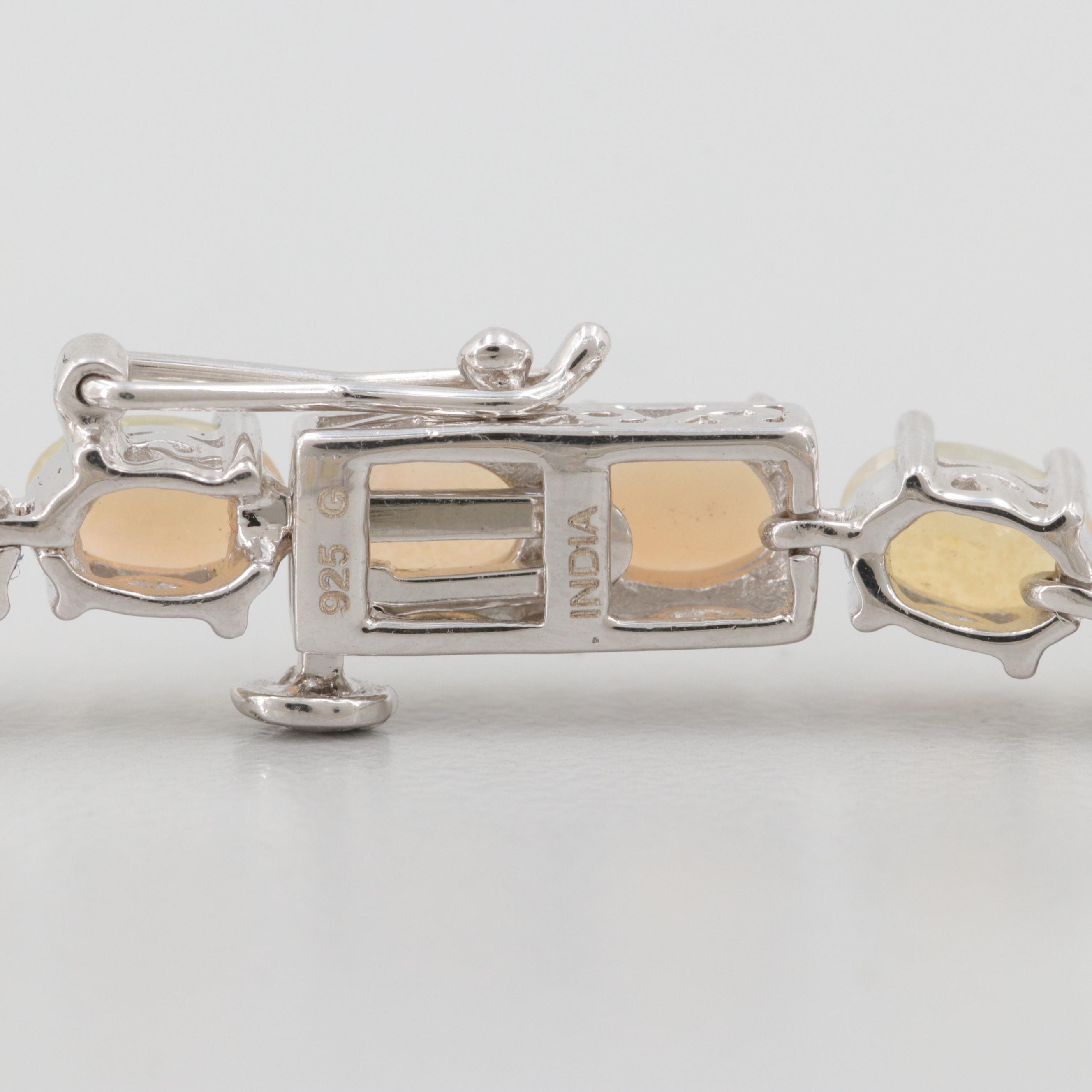 Sterling Silver Opal Tennis Bracelet