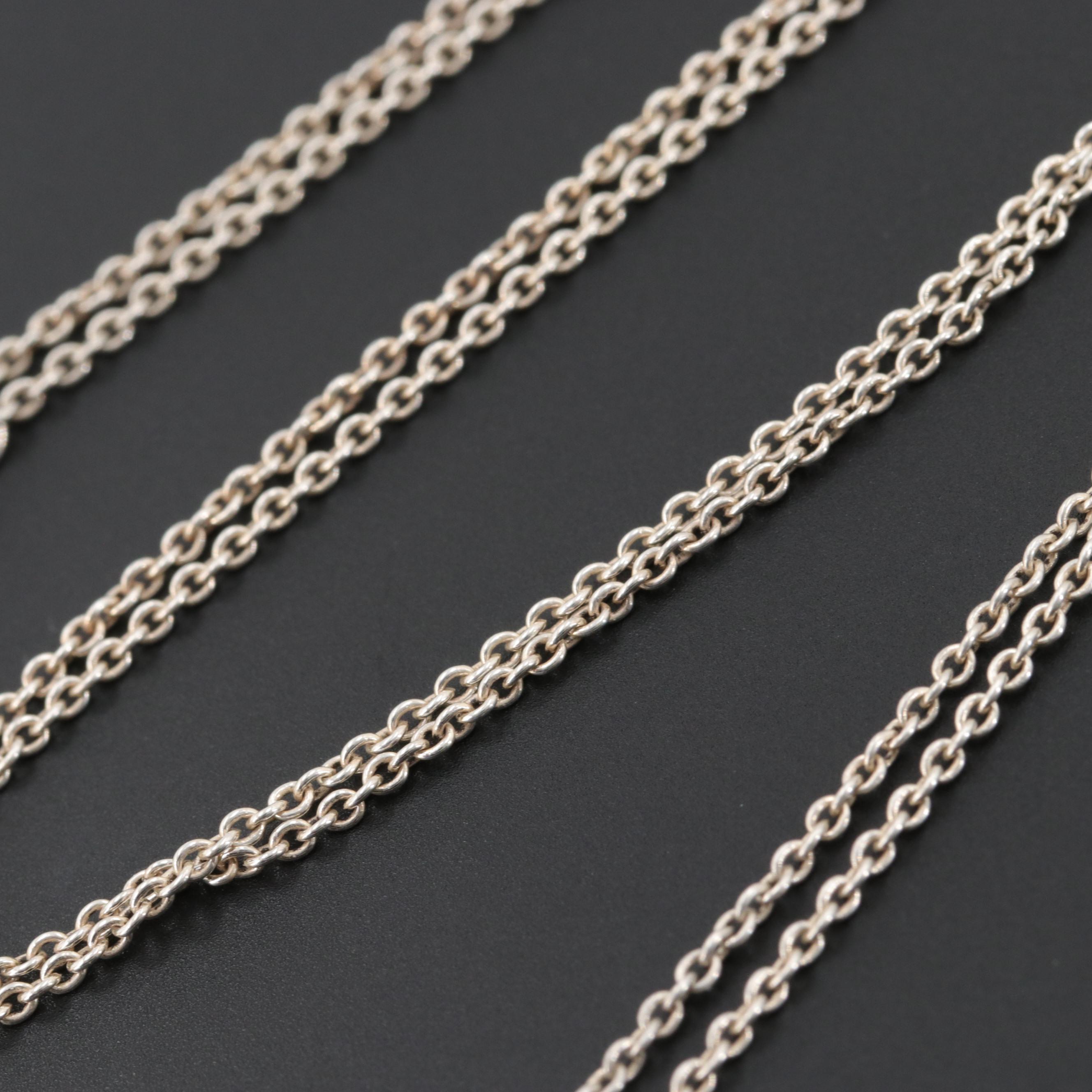 Tiffany & Co. "Return to Tiffany" Sterling Silver Double Heart Pendant Necklace