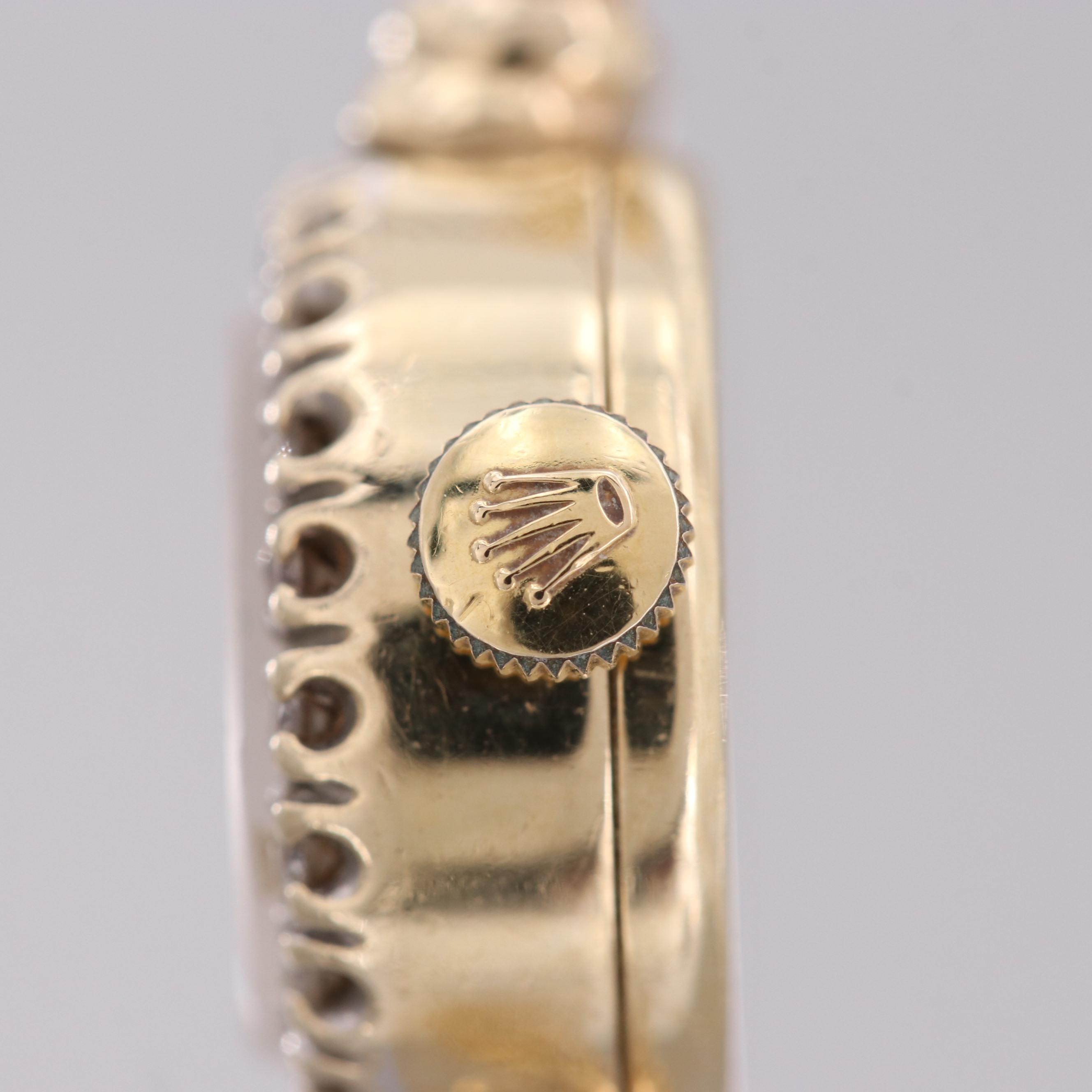 Rolex 14K Yellow Gold and Diamond Bezel Stem Wind Watch