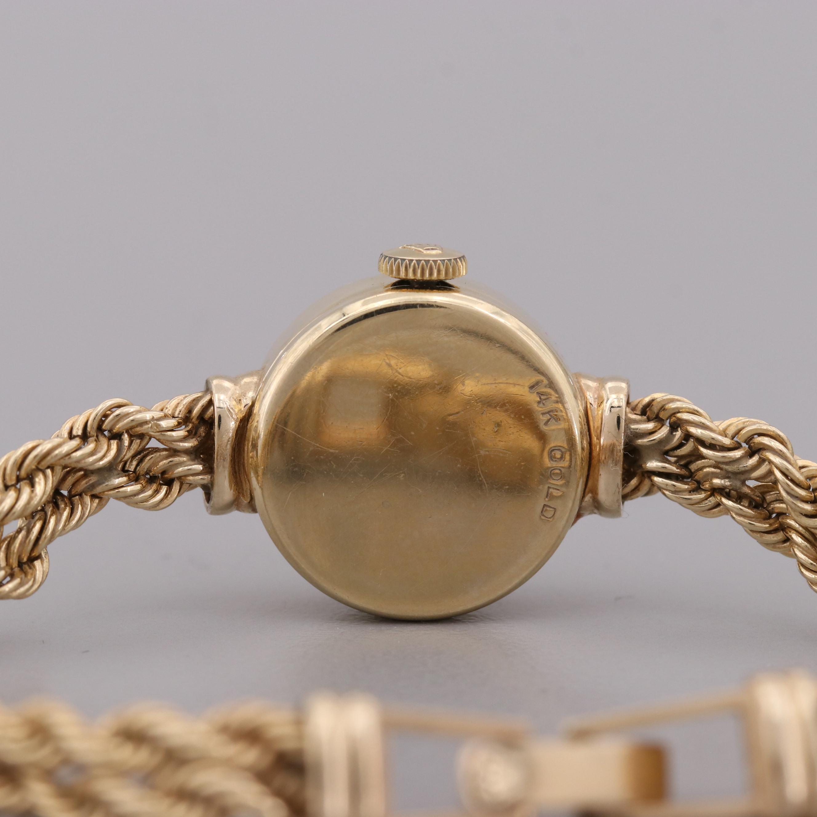 Rolex 14K Yellow Gold and Diamond Bezel Stem Wind Watch