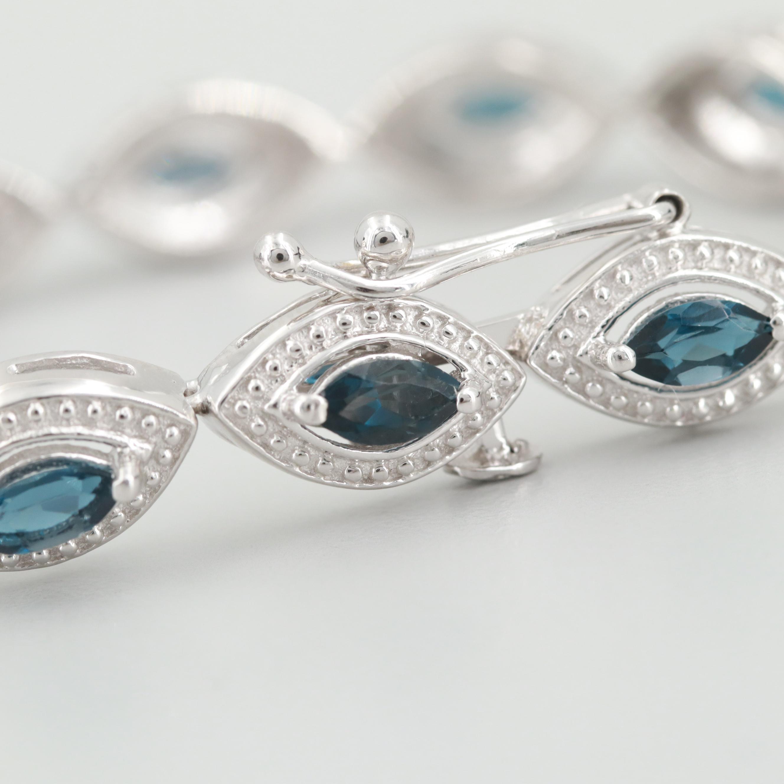 Sterling Silver Iolite Bracelet