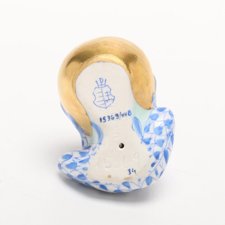 Herend Hungary Unicorn and "Frog Prince" Handpainted Porcelain Figurines