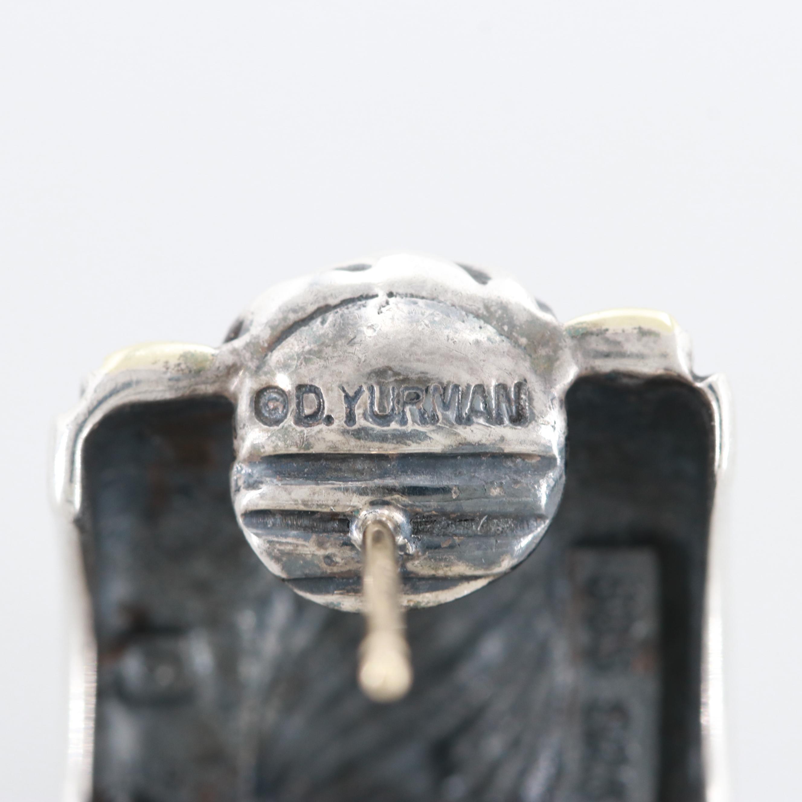 David Yurman Sterling Silver and 14K Earrings