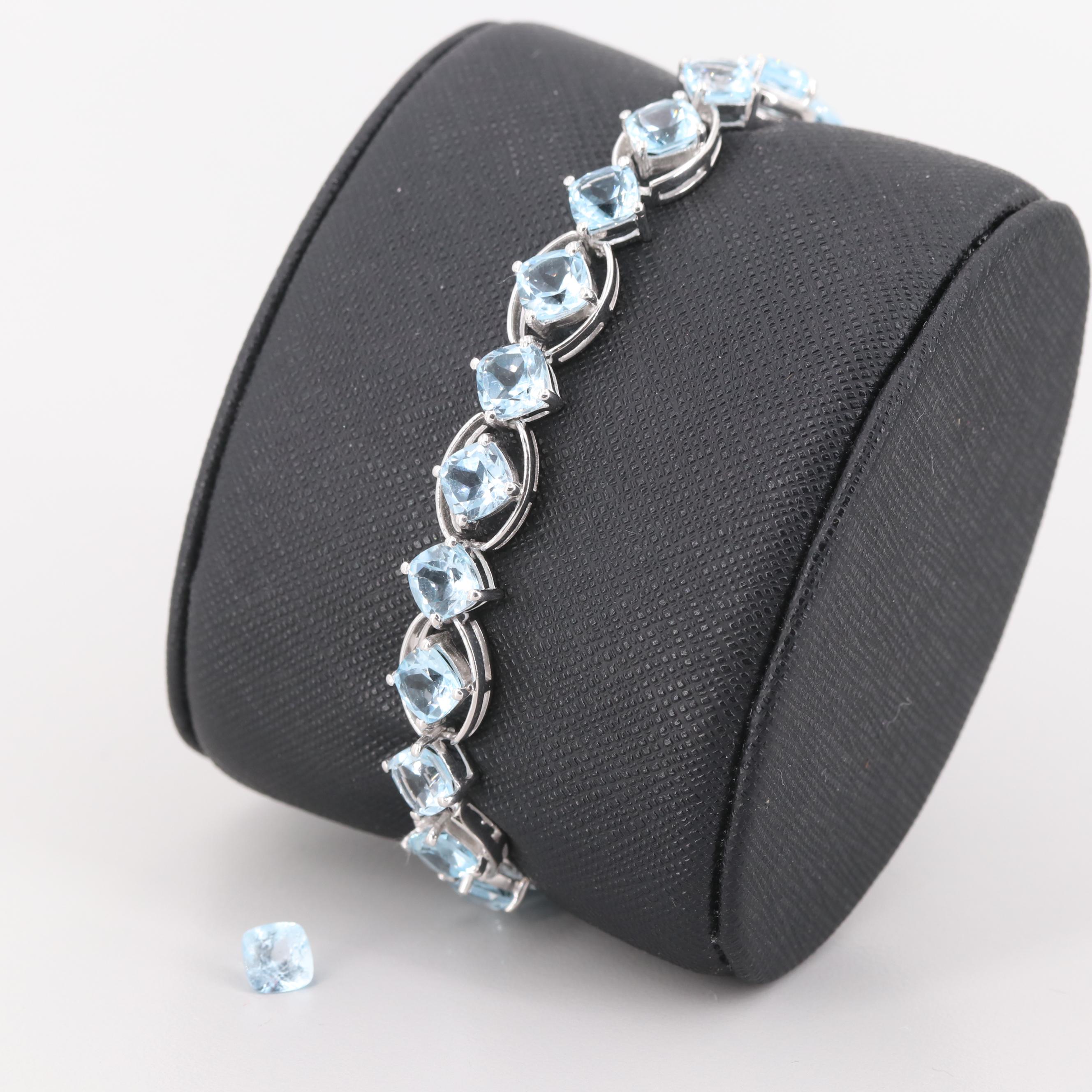 Sterling Silver Blue Topaz Bracelet