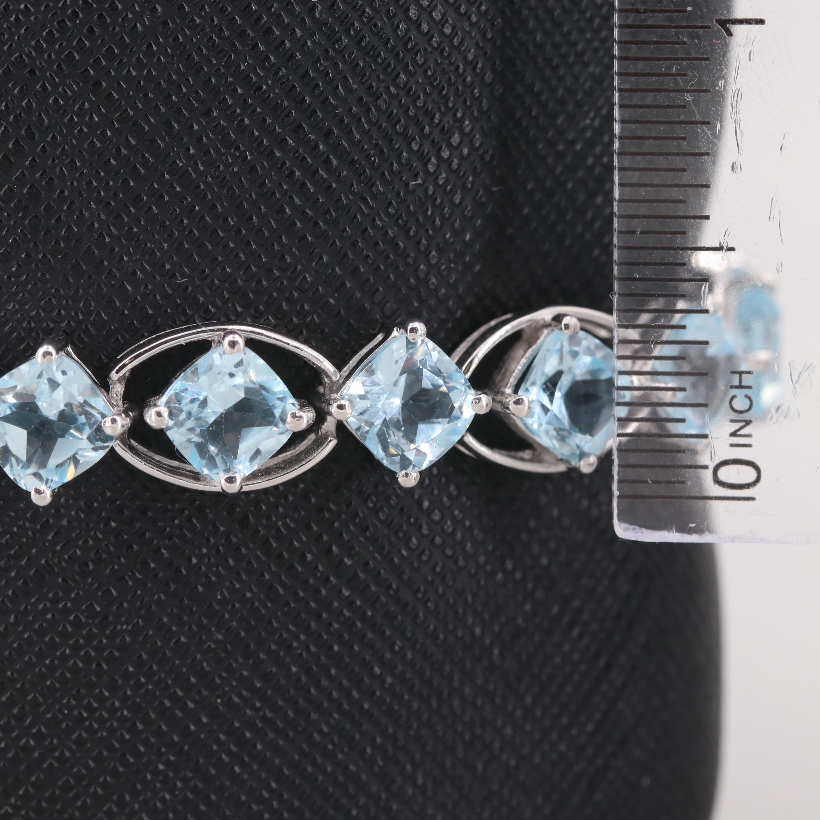 Sterling Silver Blue Topaz Bracelet