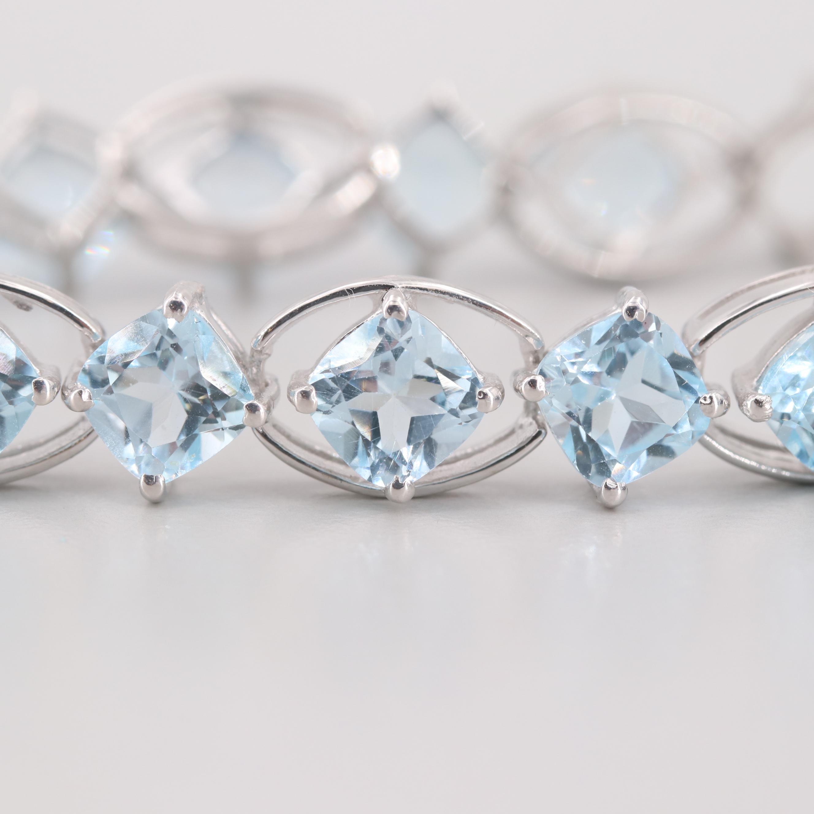 Sterling Silver Blue Topaz Bracelet
