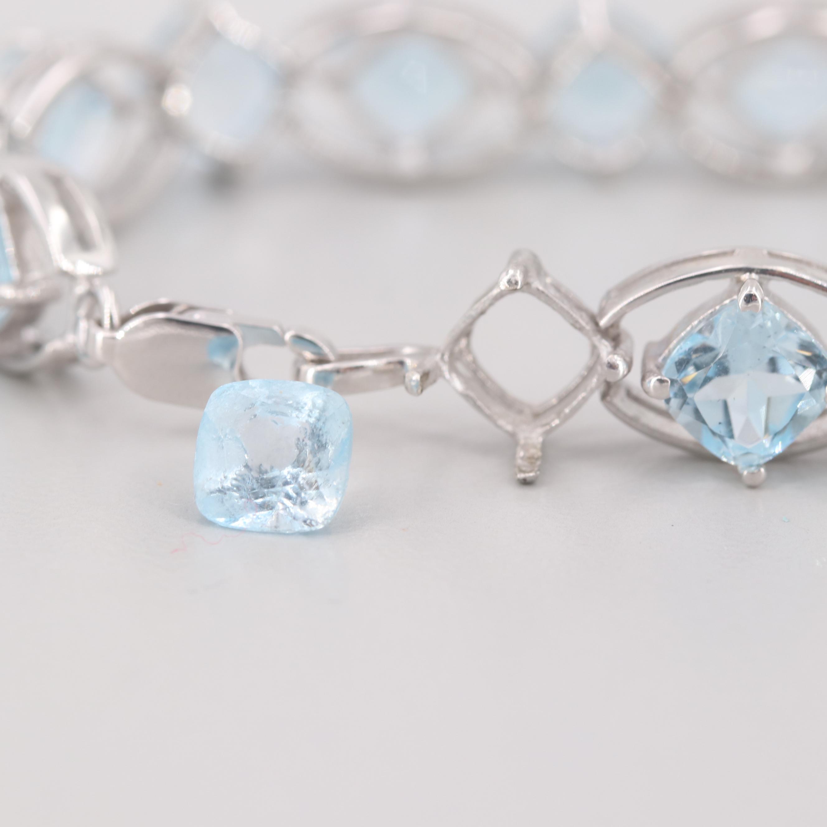 Sterling Silver Blue Topaz Bracelet