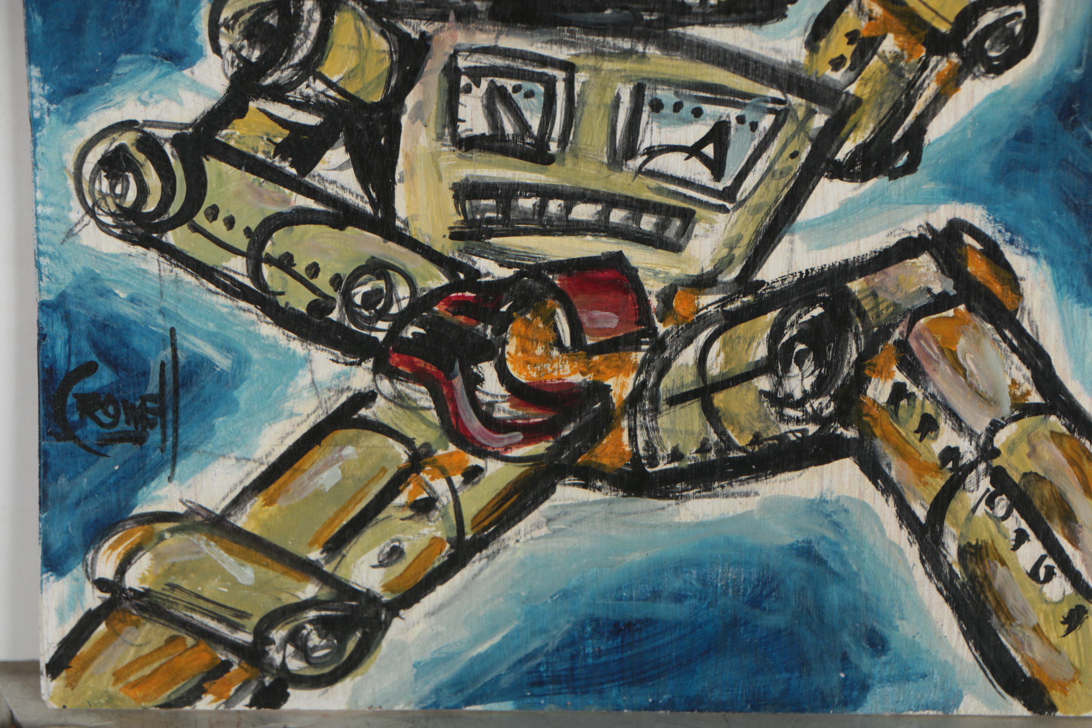 Peter Alan Crowell Oil Painting "Riot Robot"