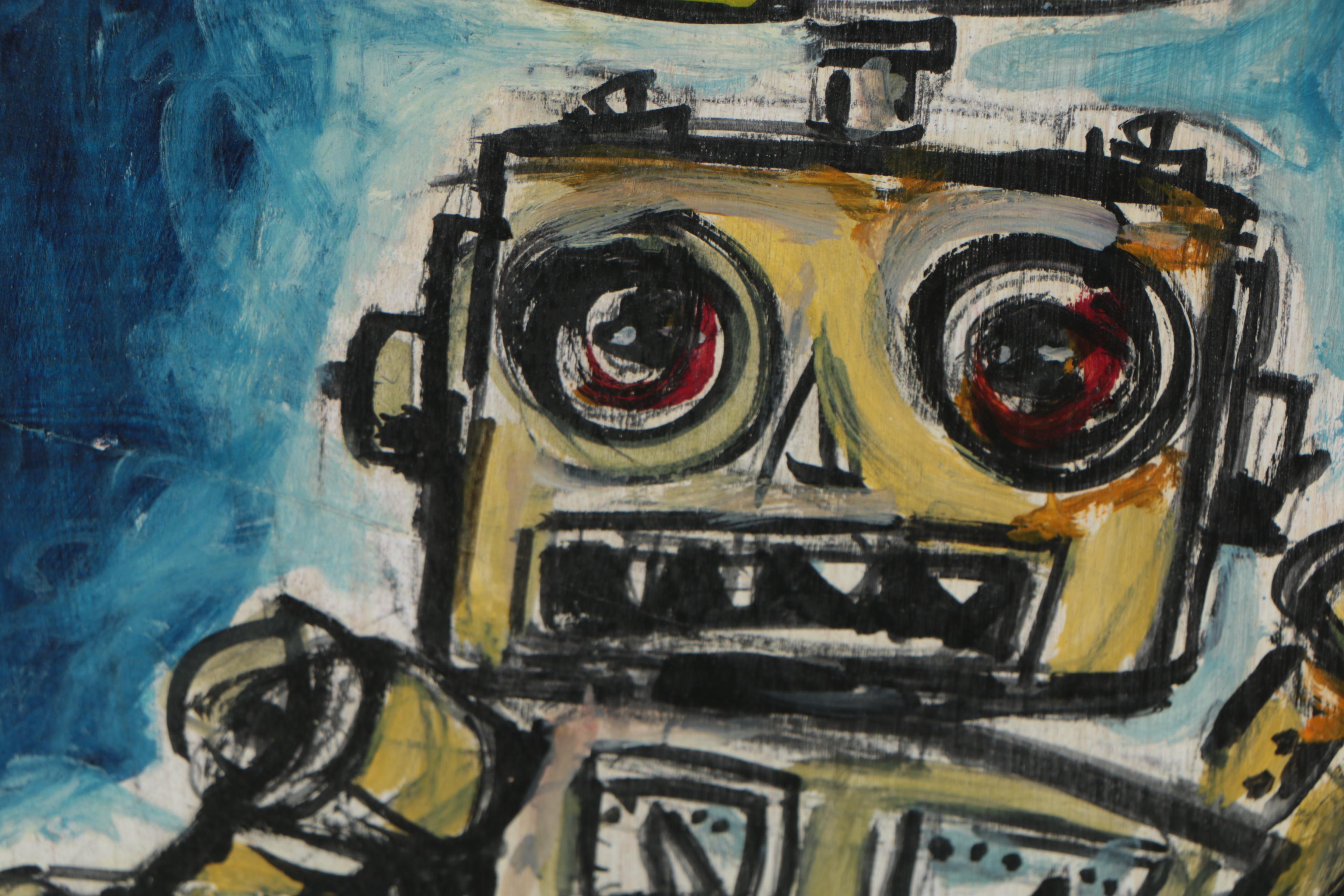 Peter Alan Crowell Oil Painting "Riot Robot"