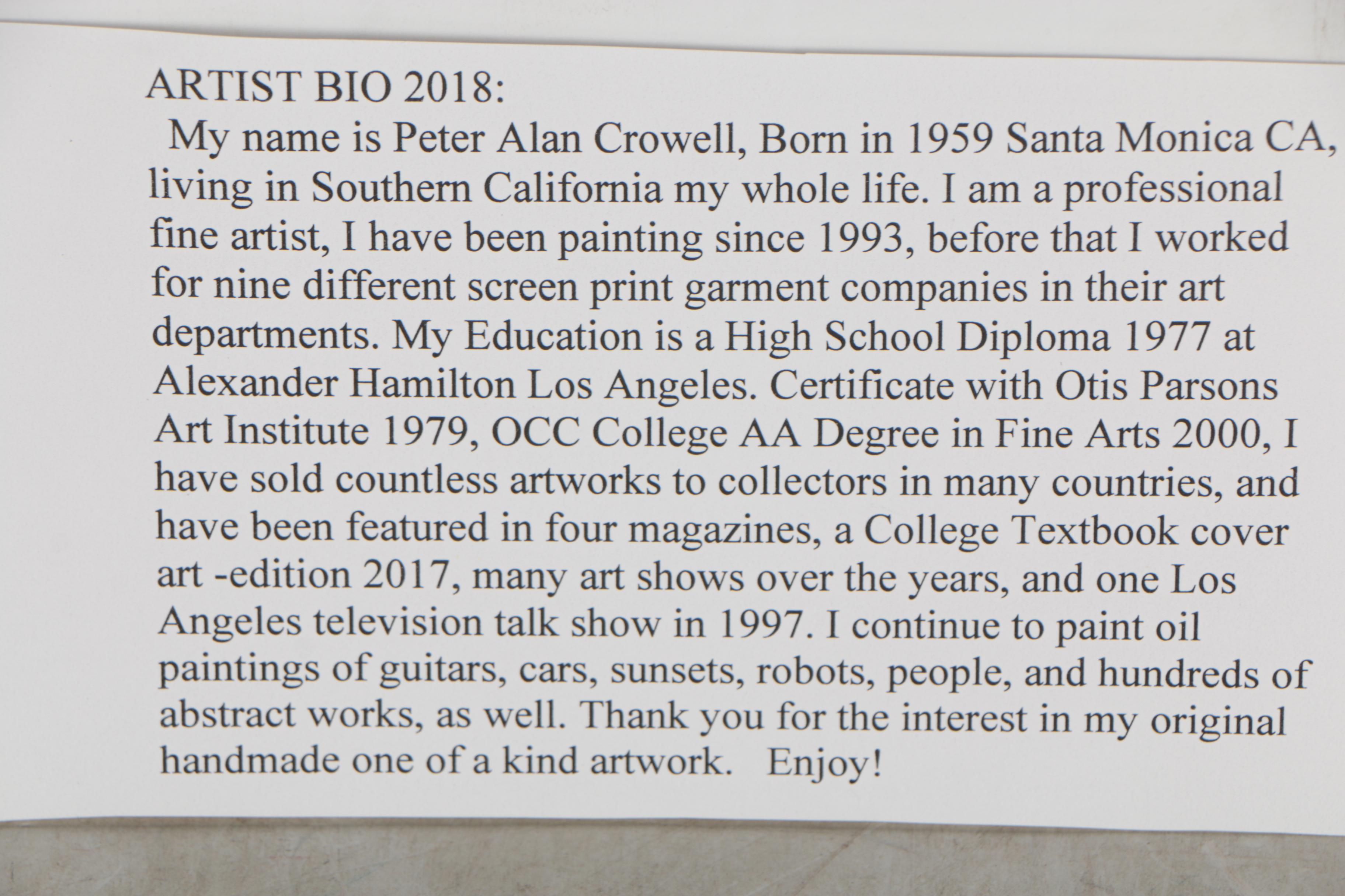 Peter Alan Crowell Oil Painting "Riot Robot"