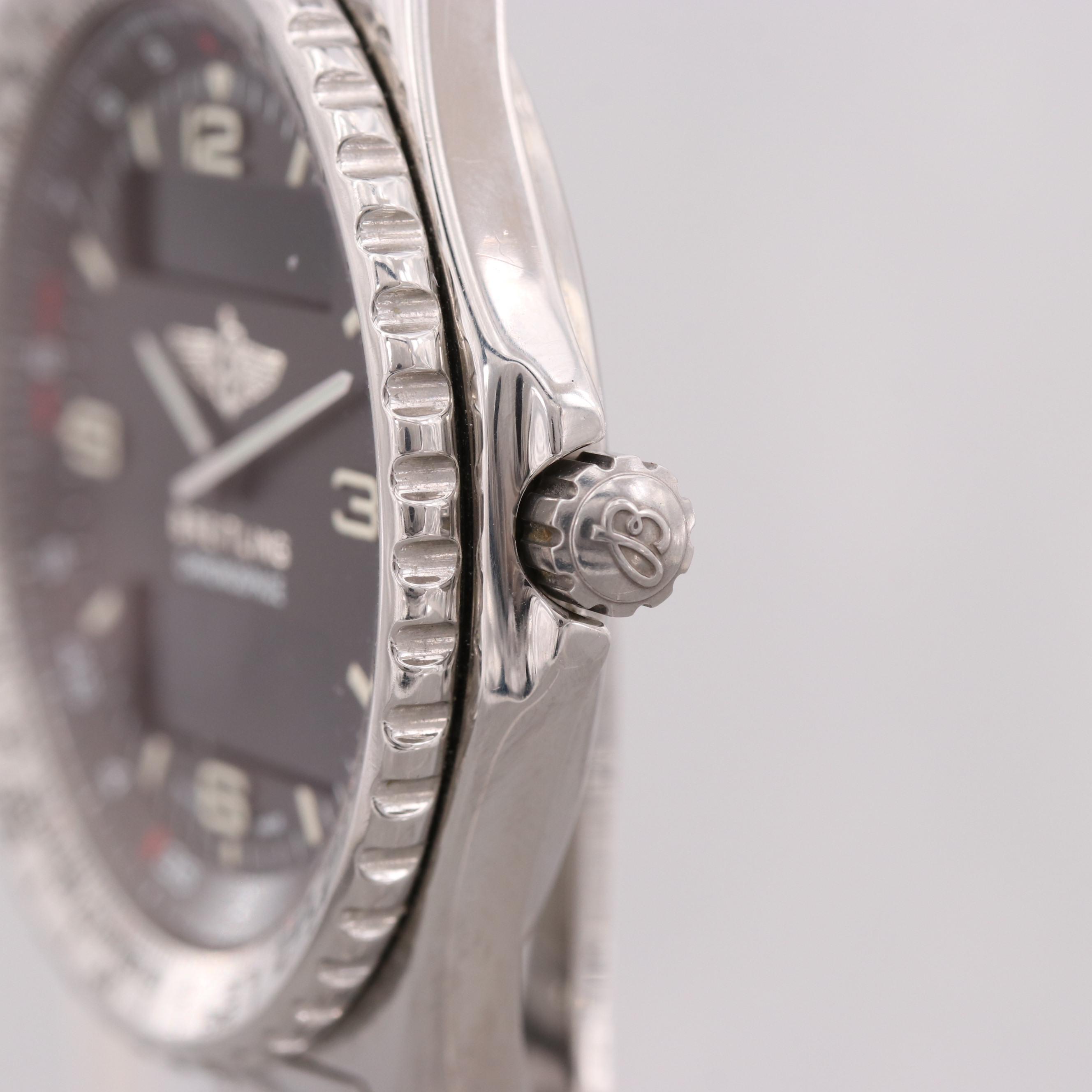 Breitling Chronospace Stainless Steel Analog/Digital Quartz Watch