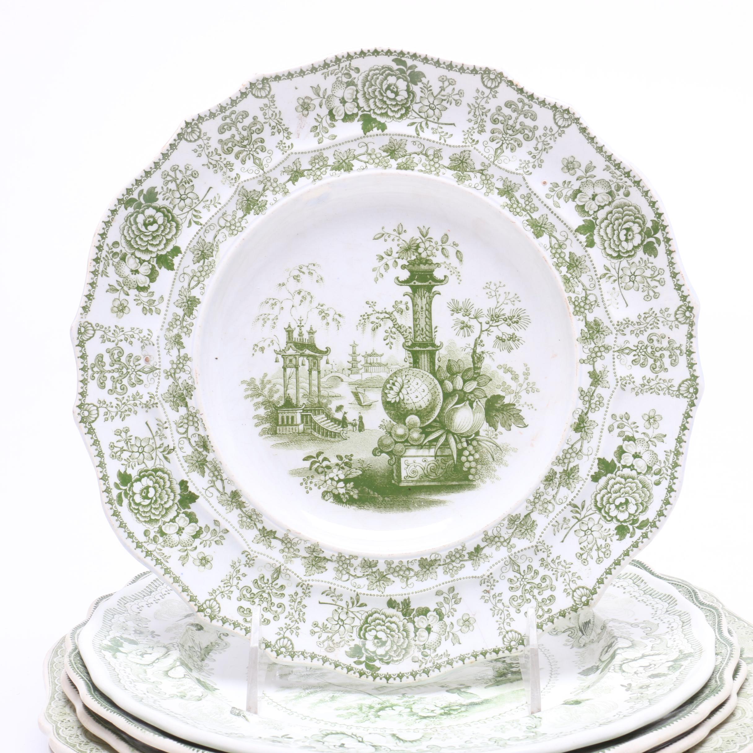 Antique Transferware Featuring Pountney and Allies Dinner Plate, circa 1800s