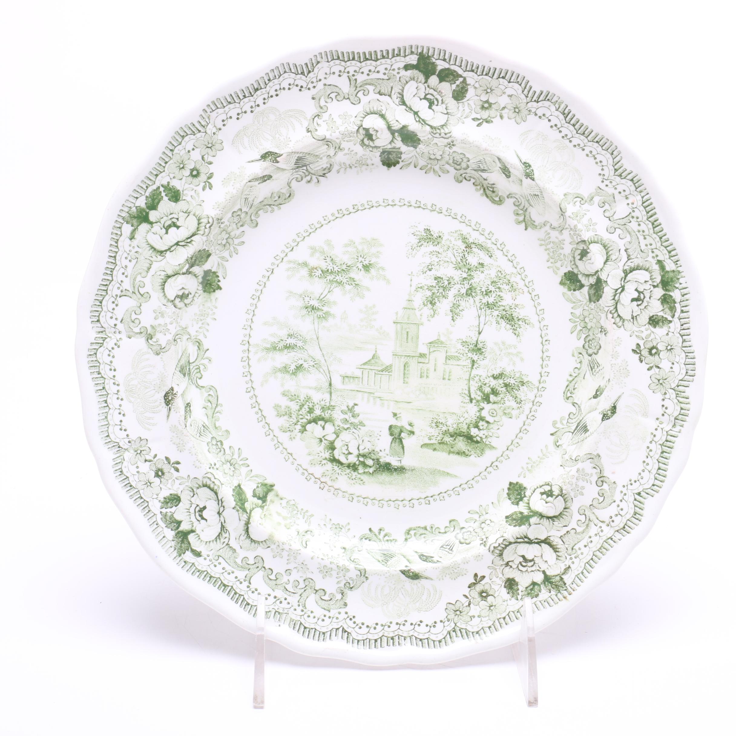 Antique Transferware Featuring Pountney and Allies Dinner Plate, circa 1800s